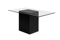 Minimalist Modern Black Lacquer and Glass Dining Table Aire