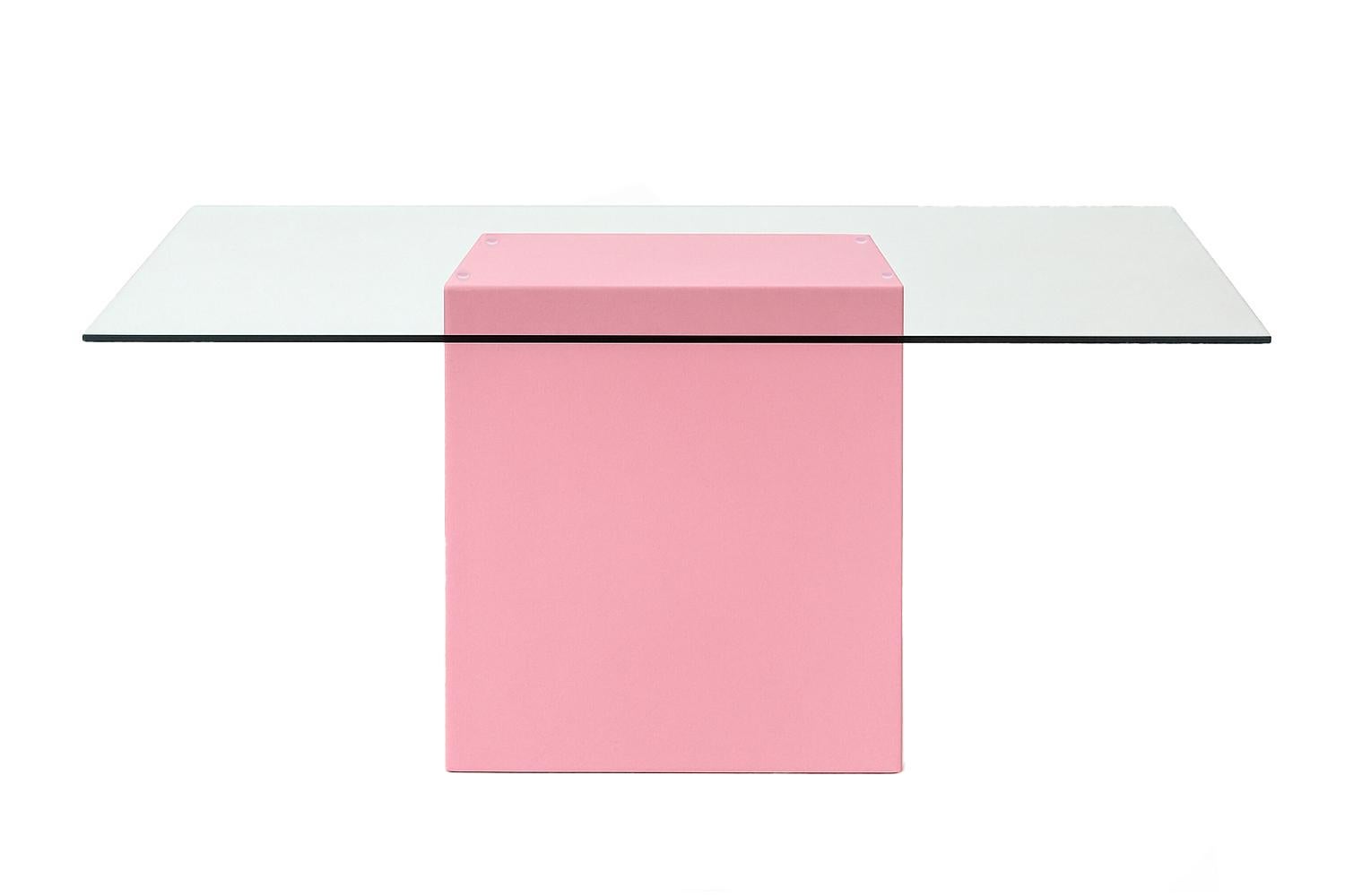 Portugais Table de salle à manger rectangulaire moderne et minimaliste en laque noire et verre Aire en vente