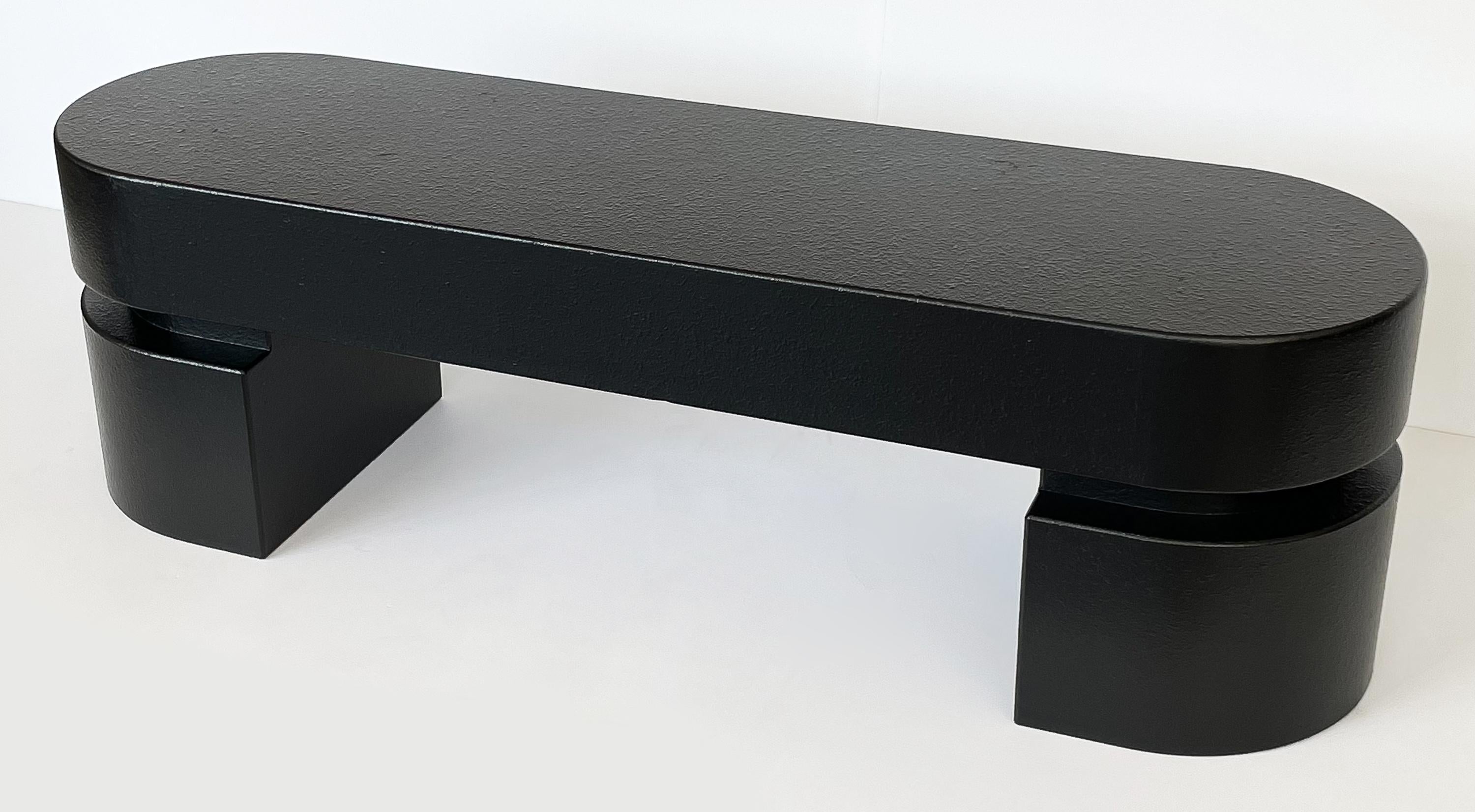 Minimalist Modern Black Narrow Coffee Table / Bench 2