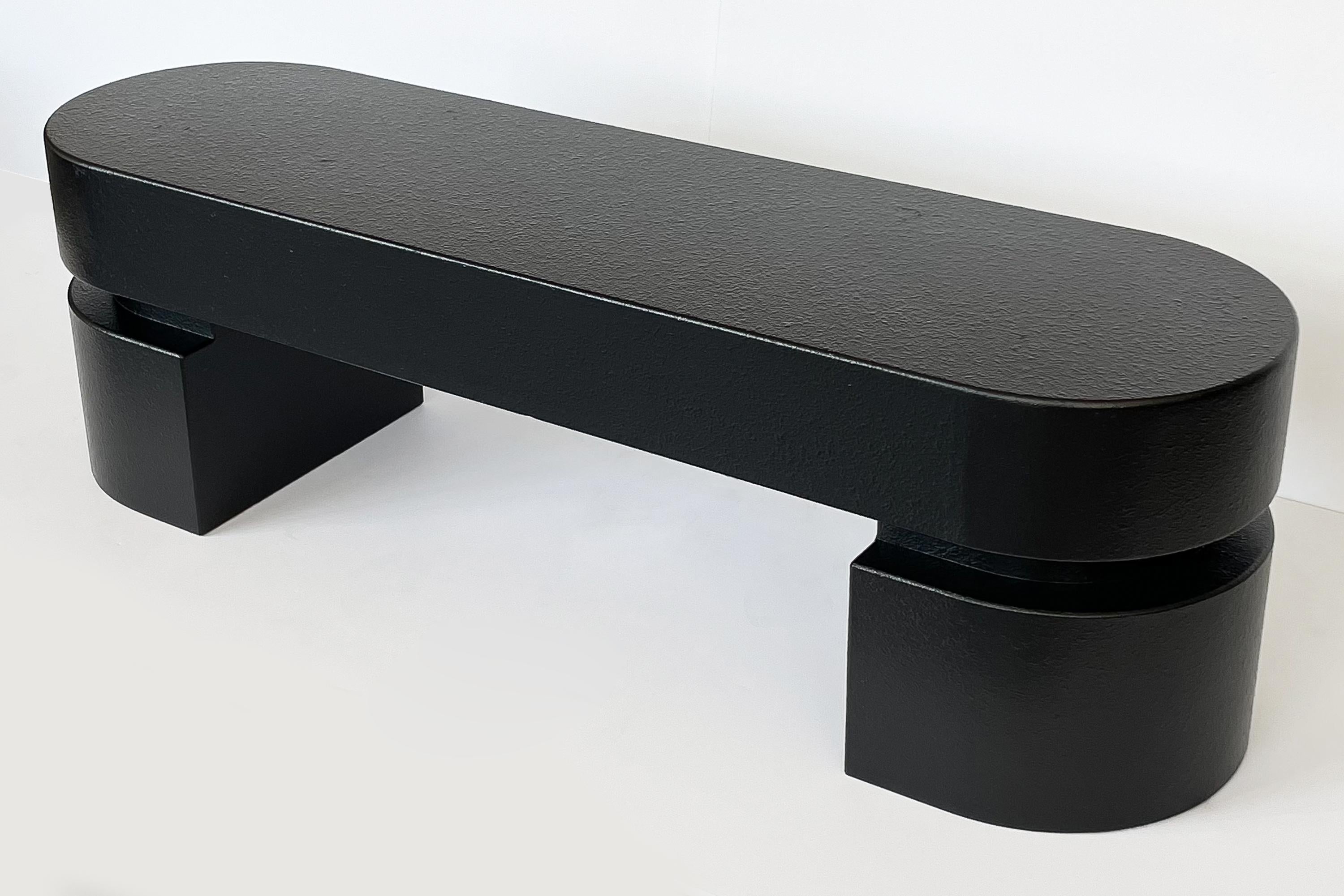 Minimalist Modern Black Narrow Coffee Table / Bench 3