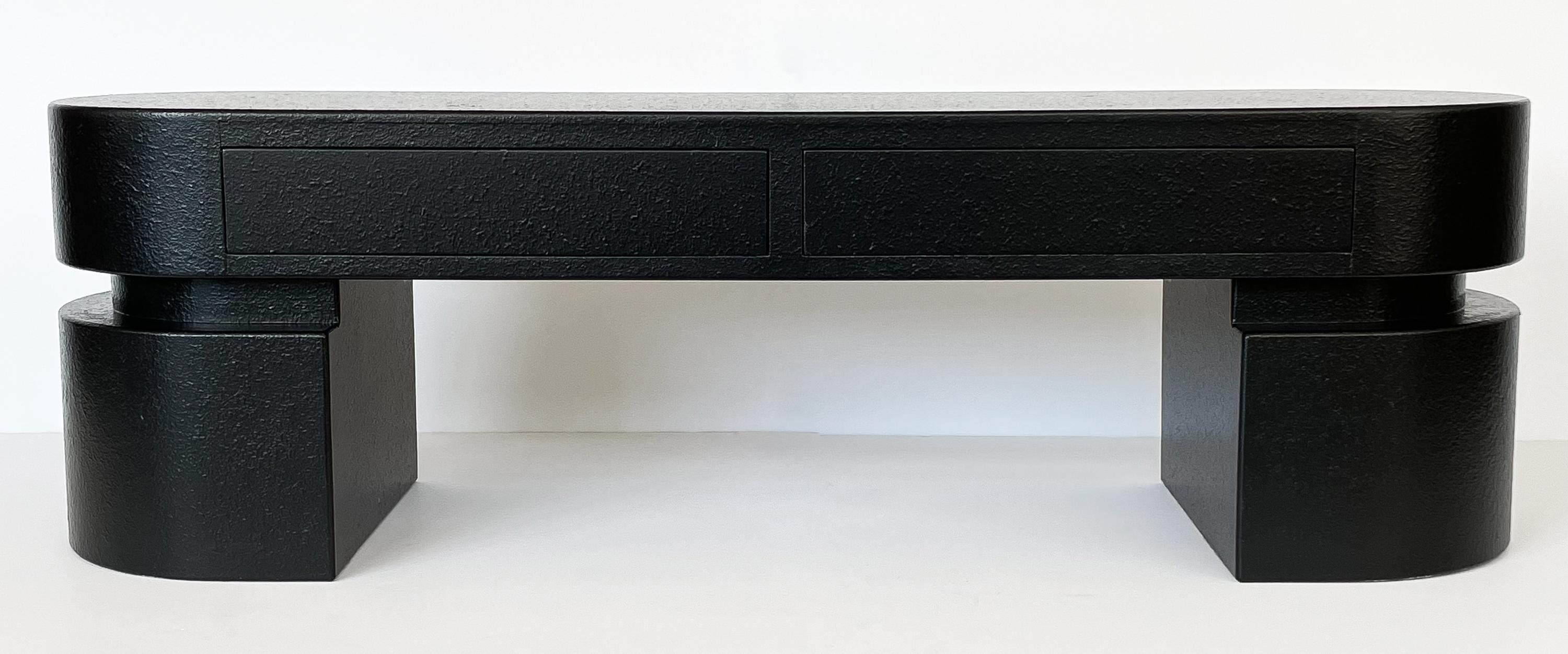 narrow black coffee table