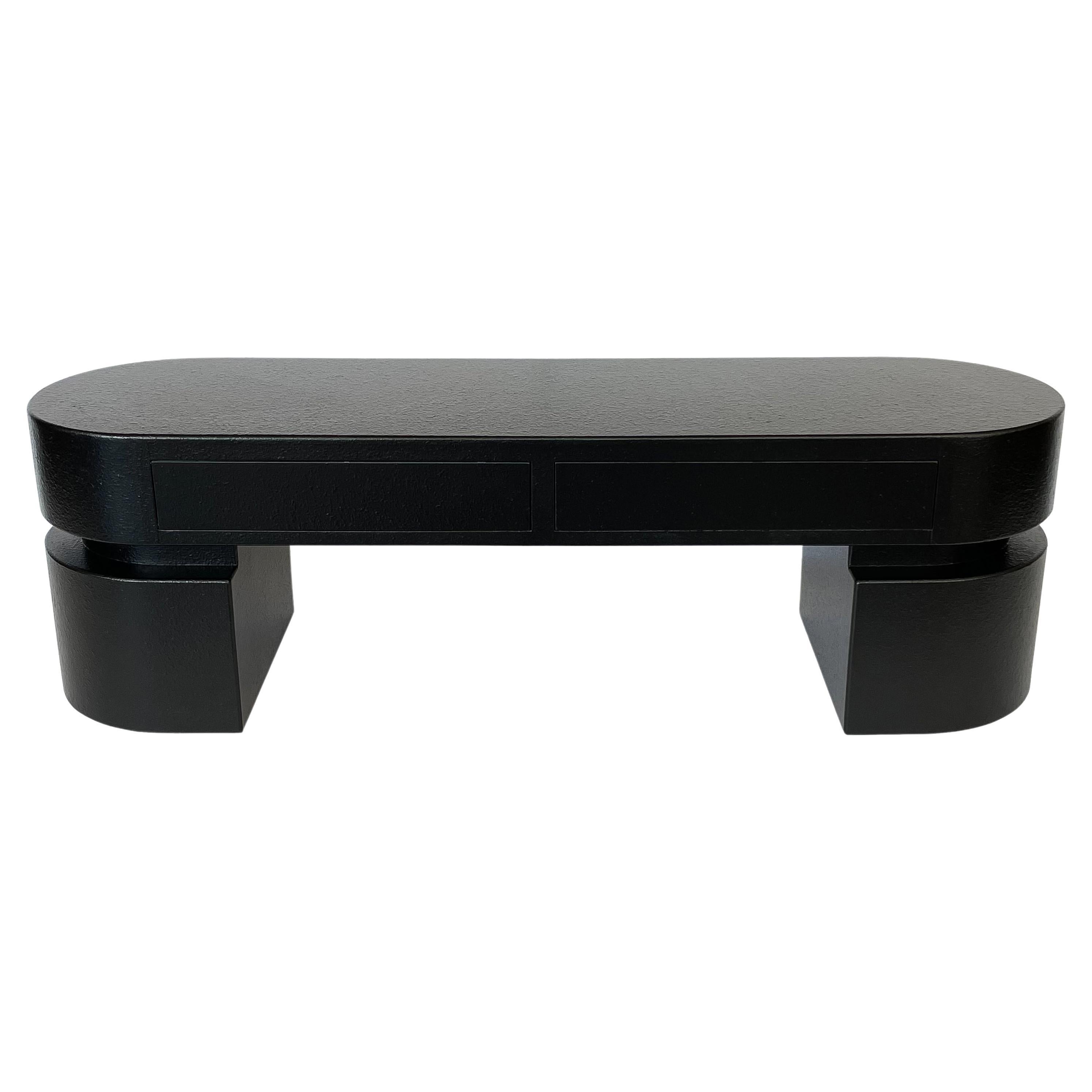 Minimalist Modern Black Narrow Coffee Table / Bench