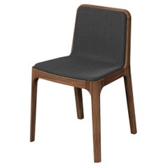 Minimalist Modern Chair, Ash Wood / Walnut Stained Finnishing Fabric Upholstery