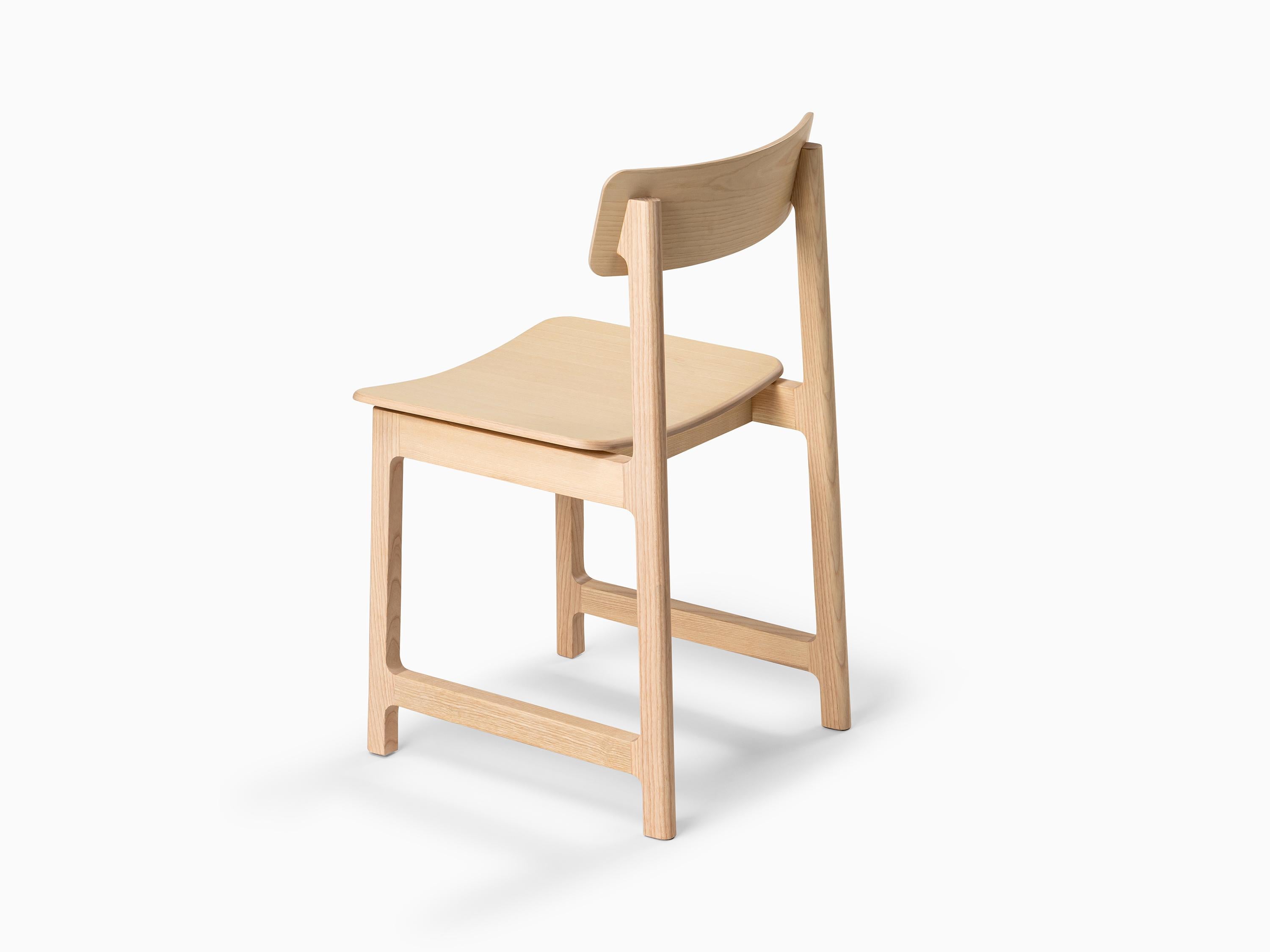 Portuguese Minimalist Modern Chair in Ash Wood FRAME Collection For Sale