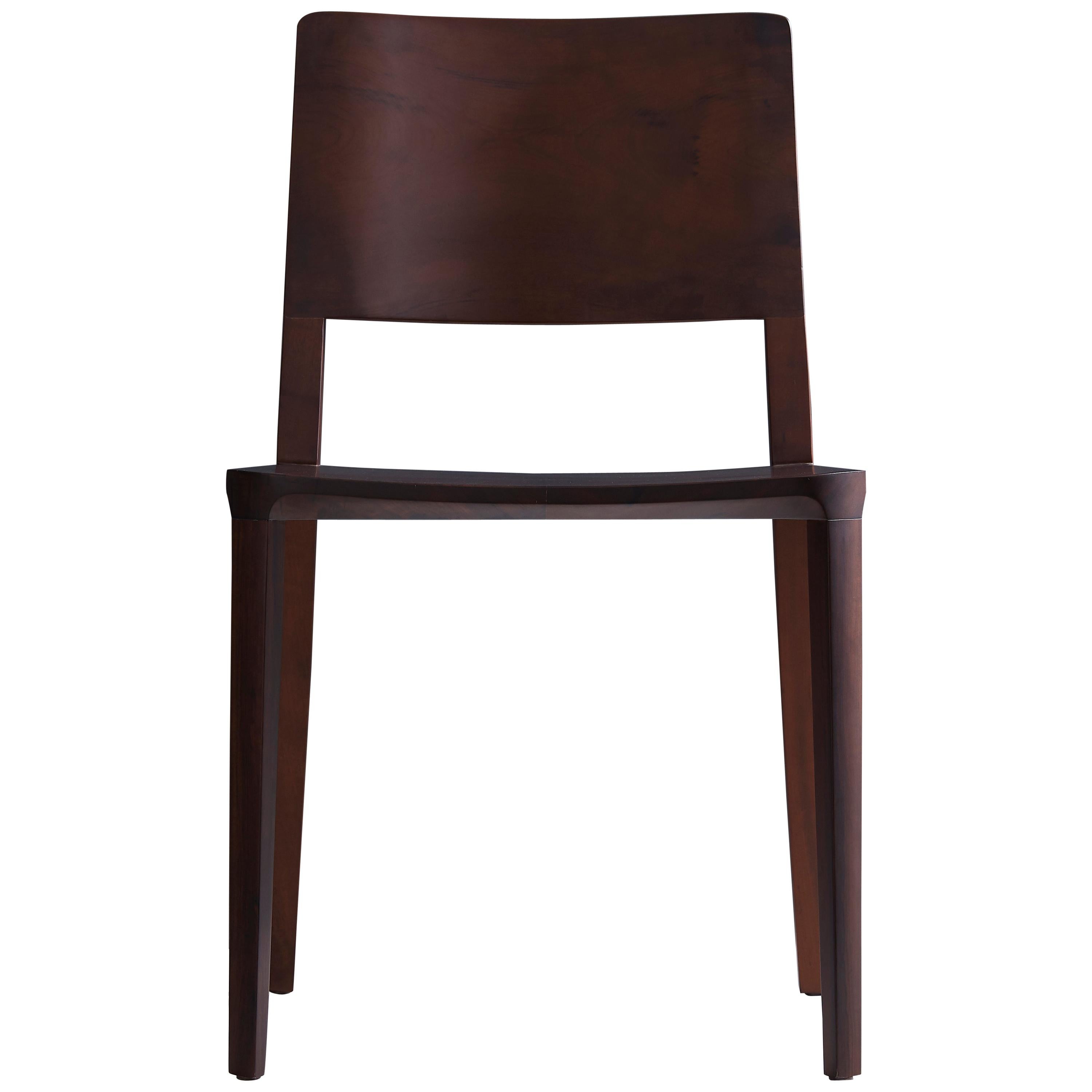 Minimalist Modern Chair in Black Imbuia Solid Wood Limited Edition