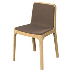 Minimalist Modern Chair in Oak Wood Fabric Upholstery