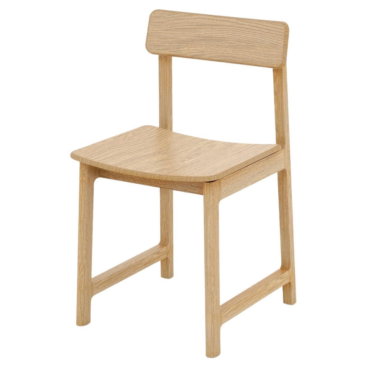 Minimalist Modern Chair in Oak Wood Frame Collection For Sale