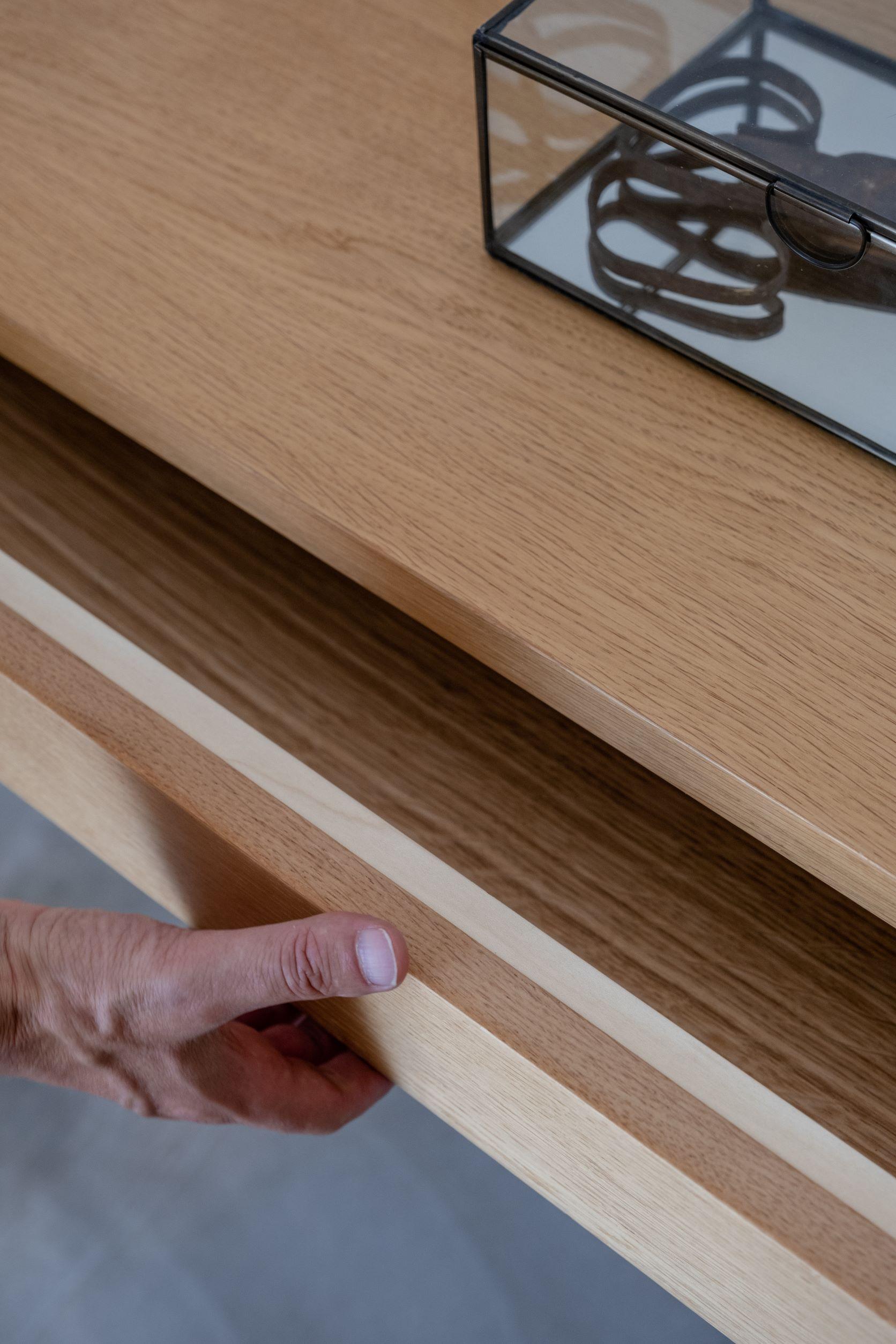 Oak Console Table – Minimalist Modern, Handcrafted in Portugal For Sale 2