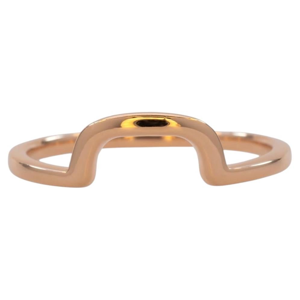 Minimalist Modern Contour Band: Solid 14K Gold Curved Stackable Ring