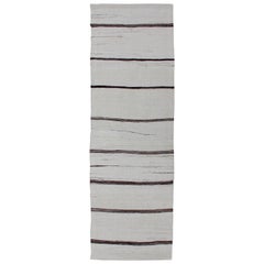 Minimalist Modern Design Flat-Weave Kilim with Stripes