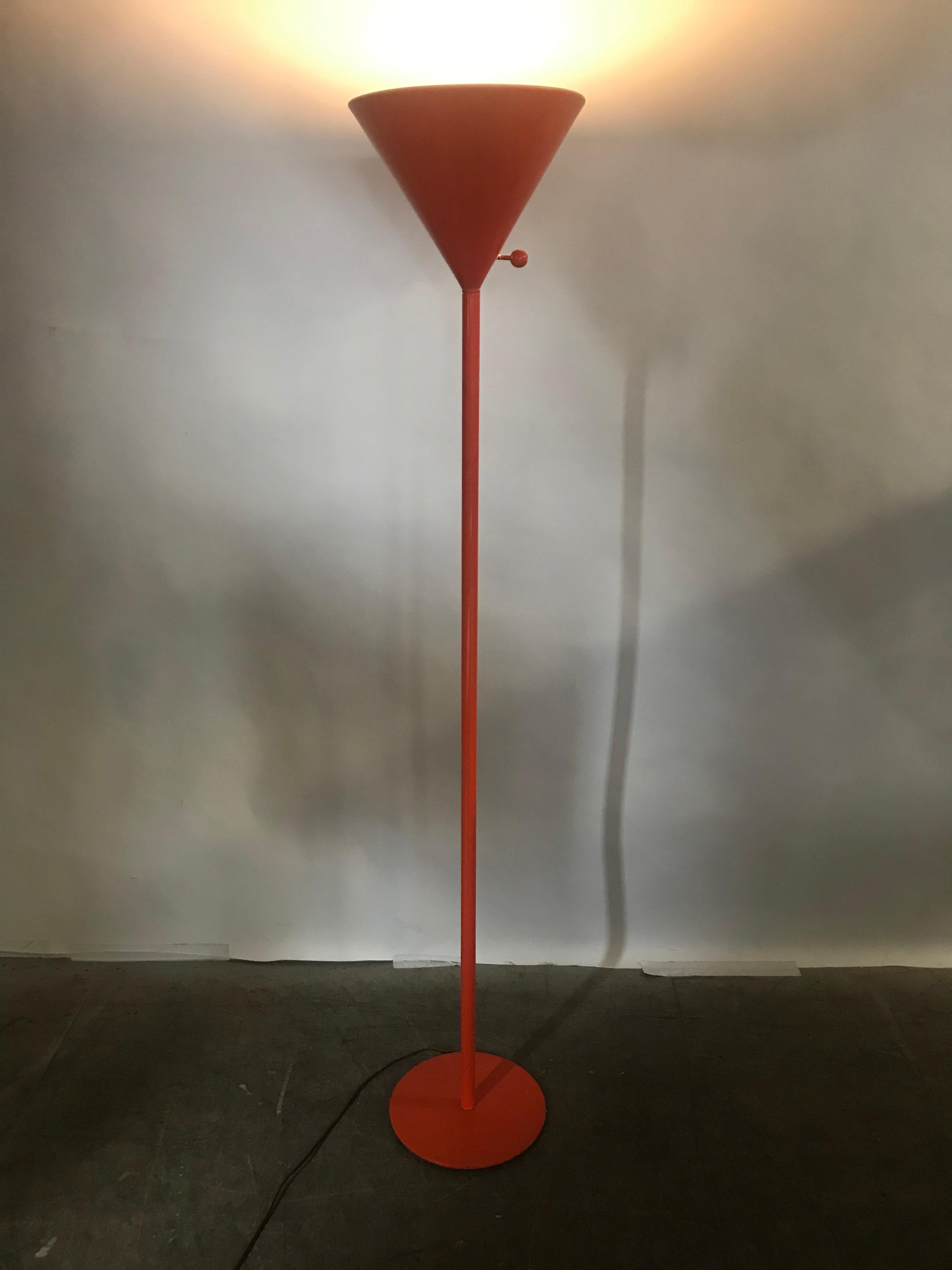 Powder-Coated Minimalist Modern Floor Lamp, Torchiere by Nessen Studio
