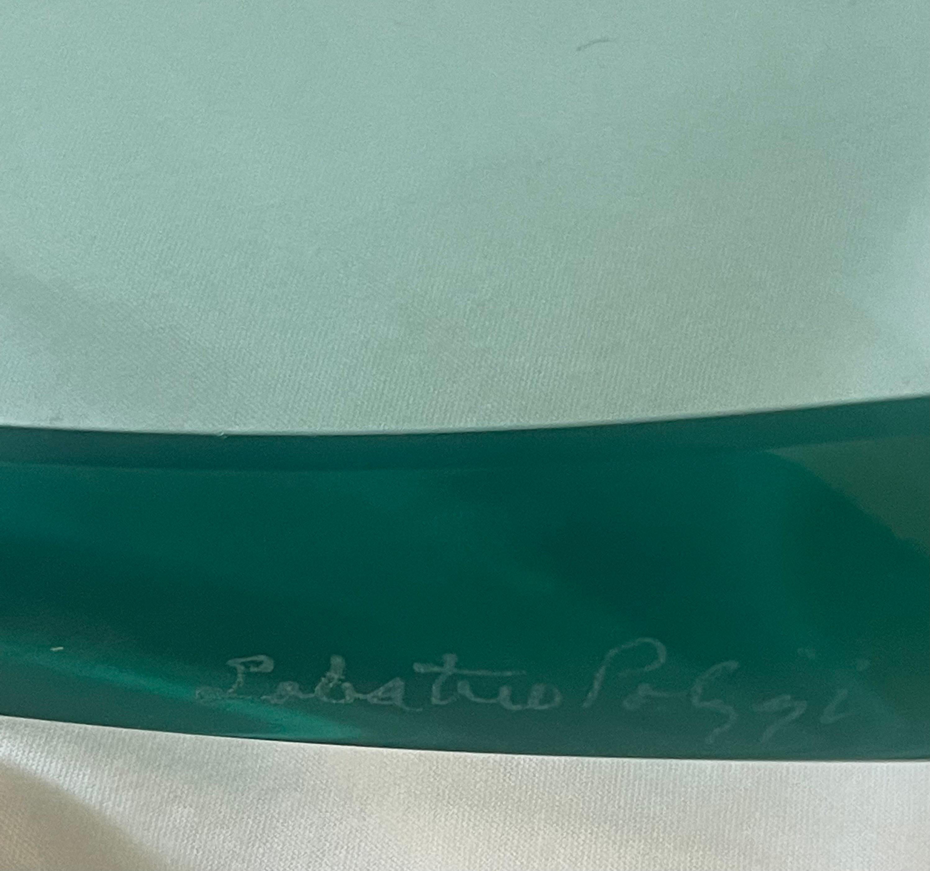 Minimalist Modern Italian Polished Glass Bowl / Centerpiece by Salvatore Polizzi For Sale 3