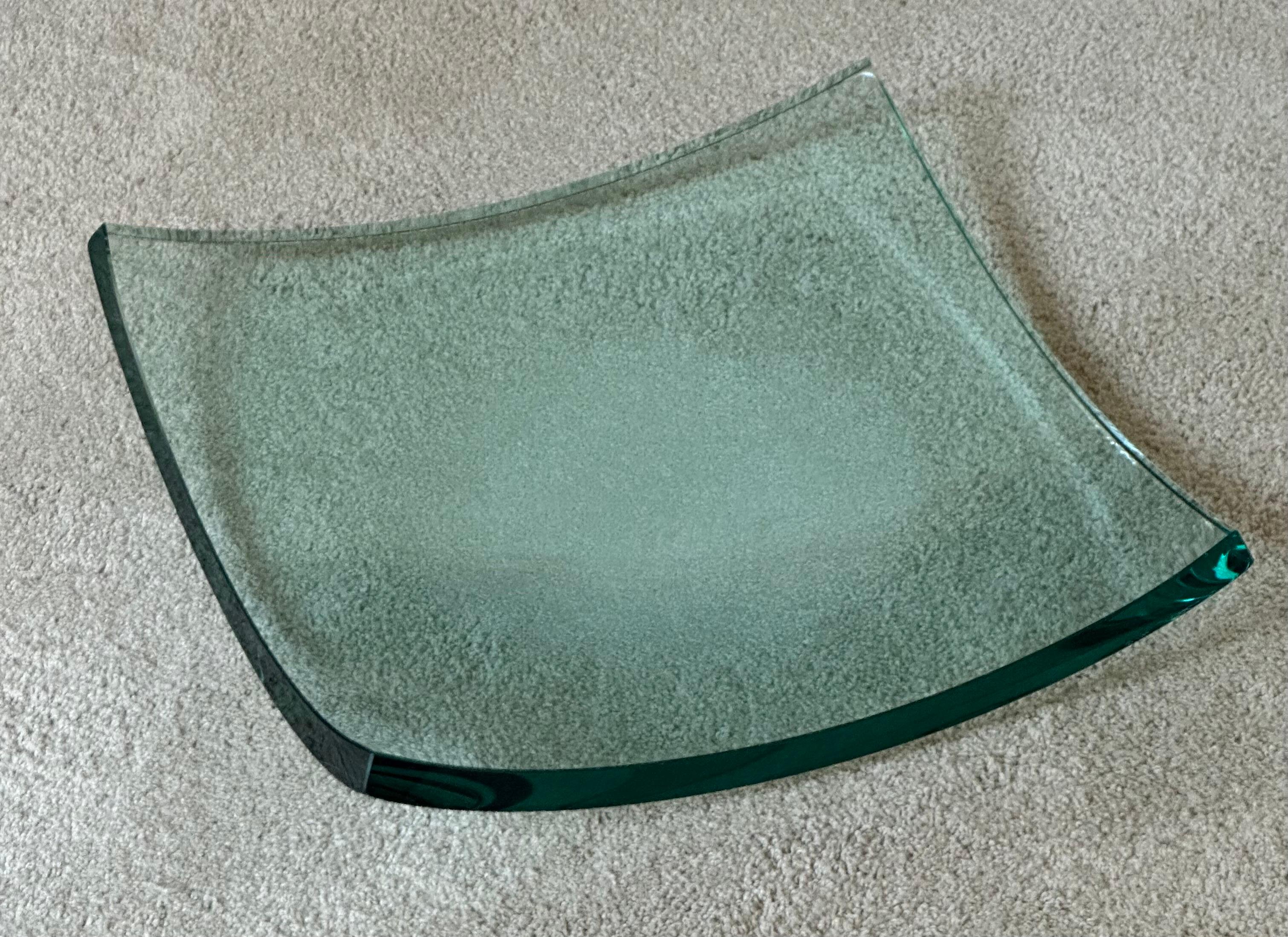 Minimalist Modern Italian Polished Glass Bowl in the Style of Salvatore Polizzi In Good Condition For Sale In San Diego, CA