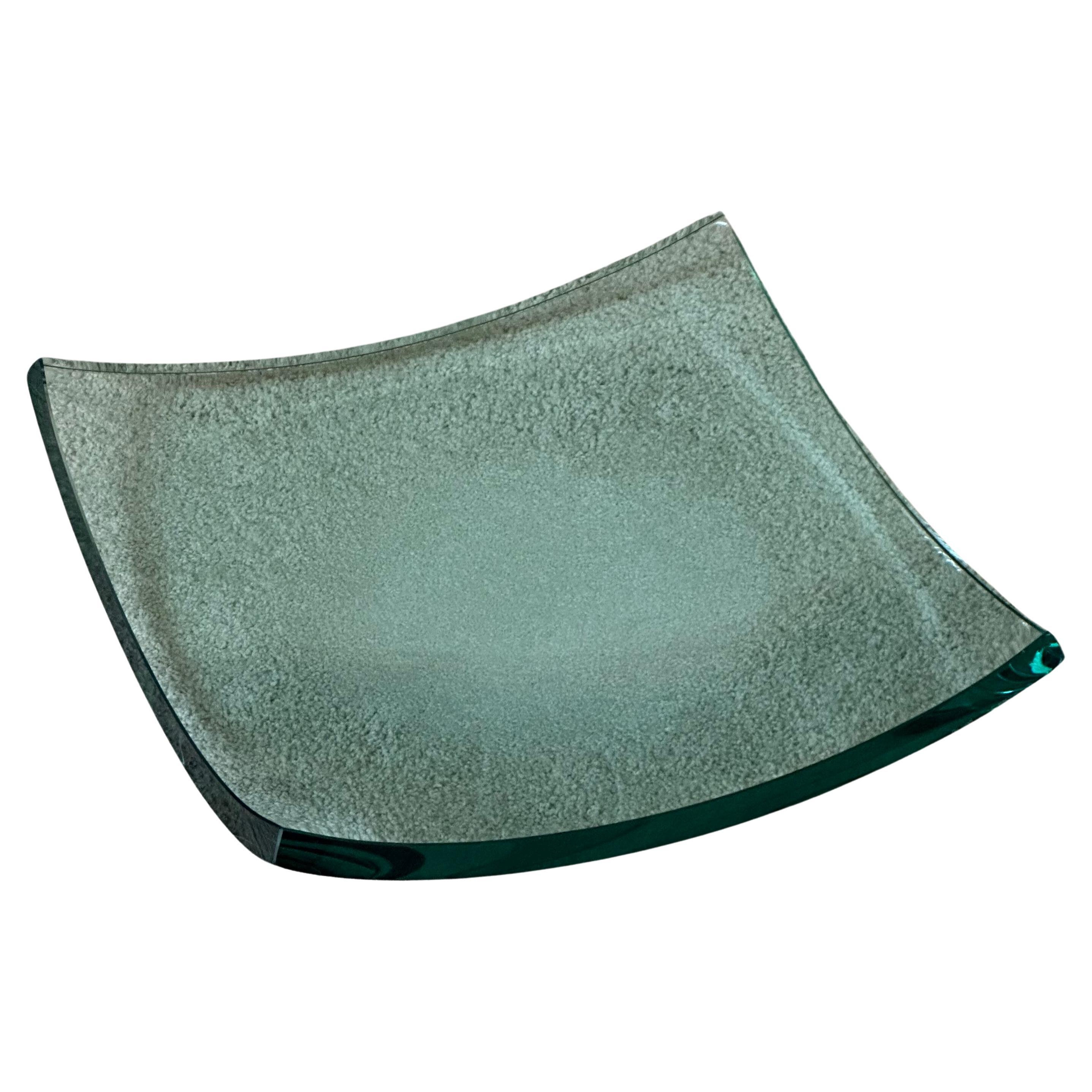 Minimalist Modern Italian Polished Glass Bowl in the Style of Salvatore Polizzi For Sale