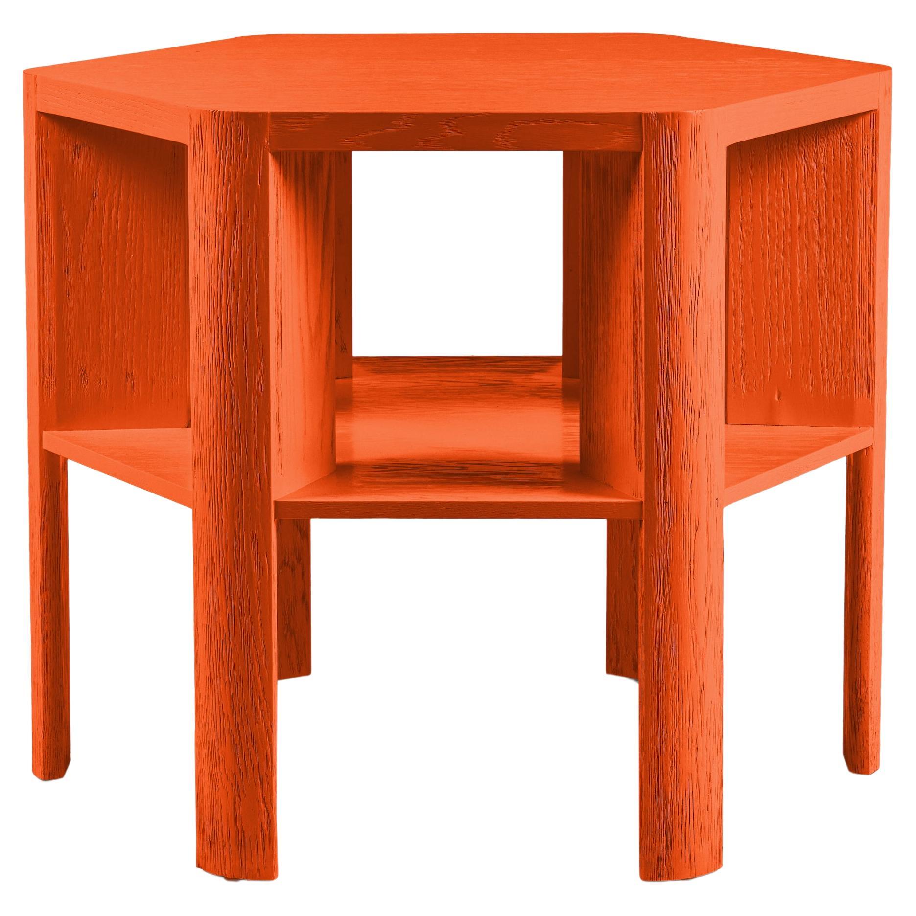 Minimalist Modern Lacquered Large Library Table Shown in Clay on Oak