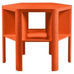 Grande table de bibliothèque laquée moderne et minimaliste montrée en argile sur chêne