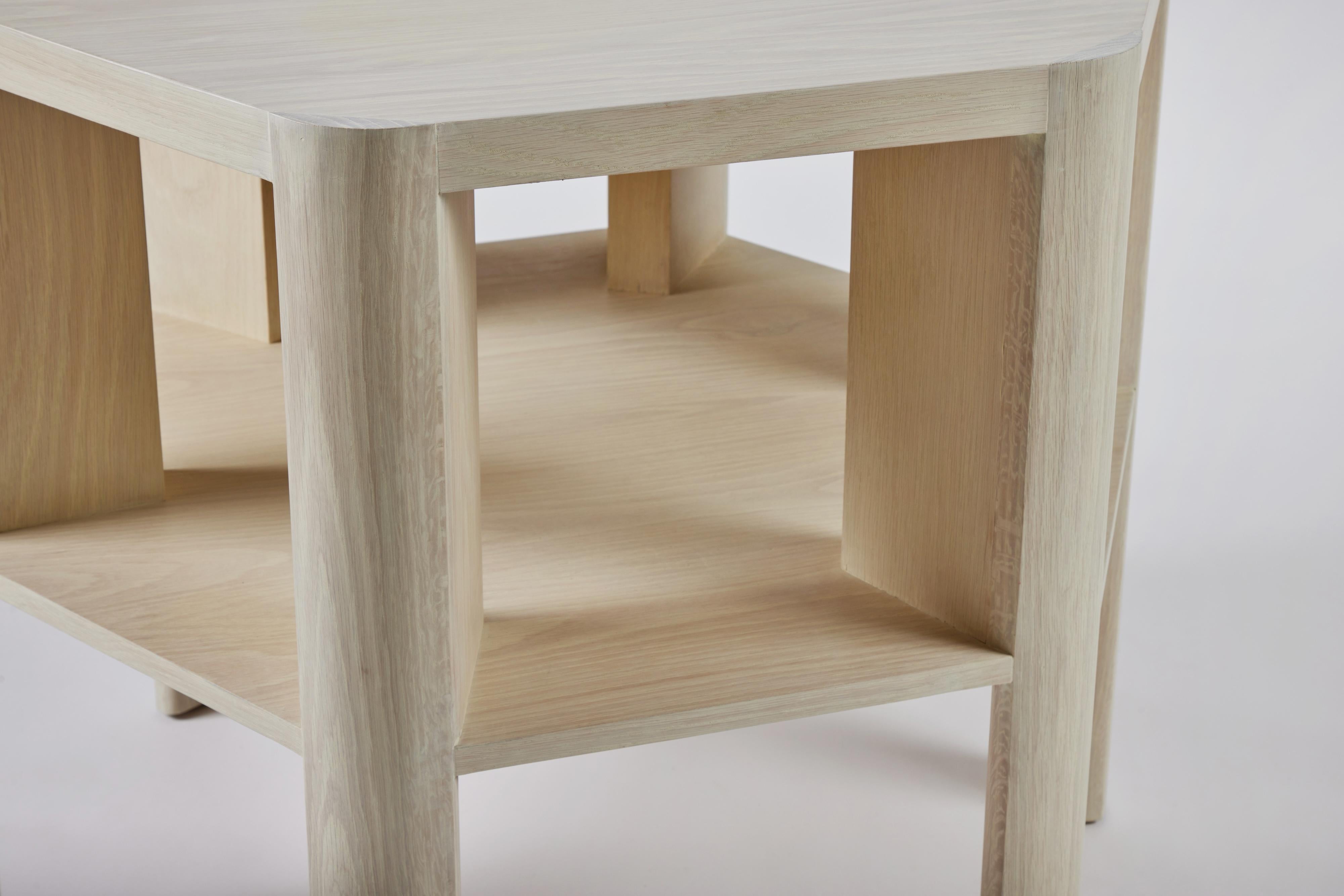 Minimalist Modern Lacquered Large Library Table Shown in Soap on Oak For Sale 4