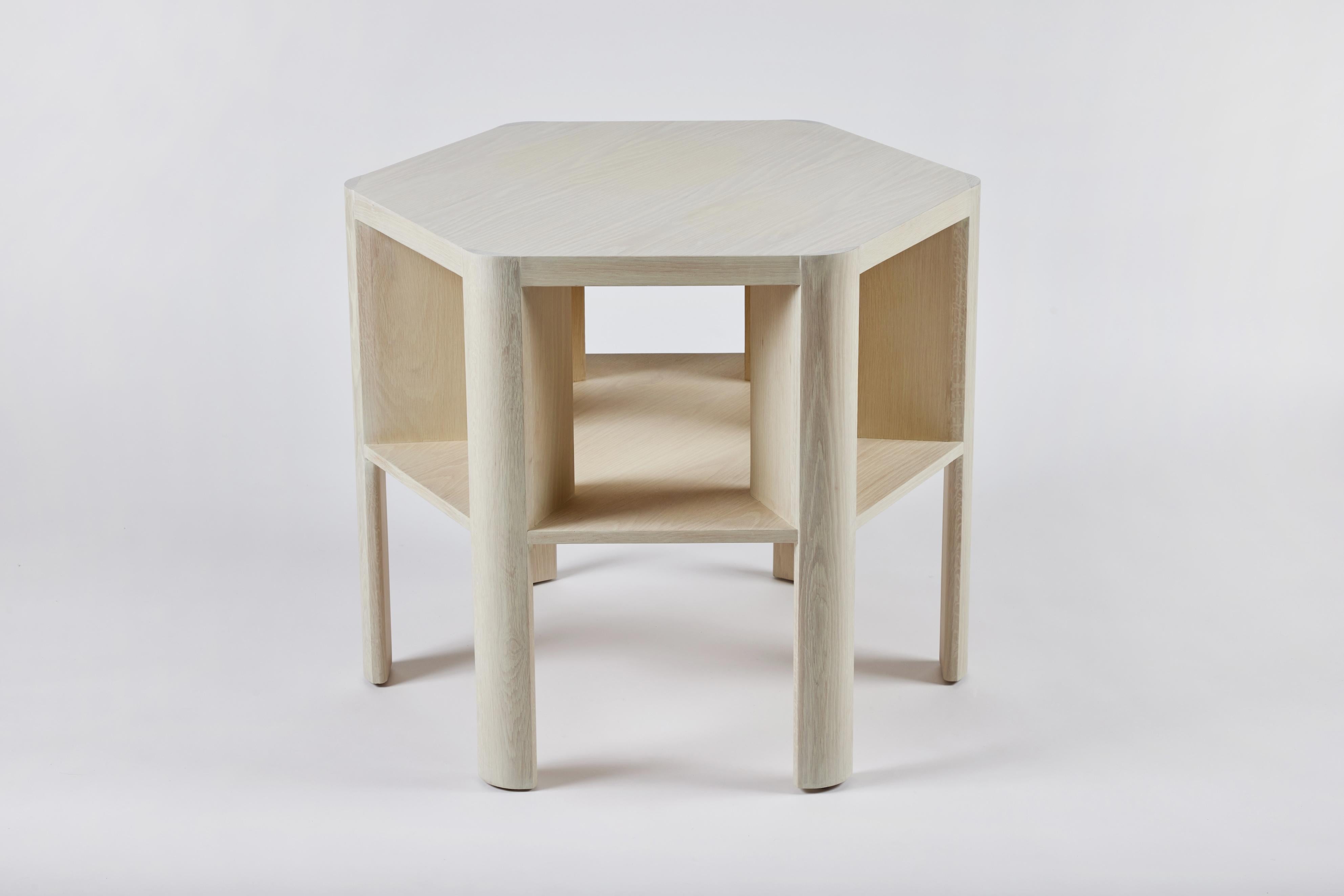 Wood Minimalist Modern Lacquered Large Library Table Shown in Soap on Oak For Sale