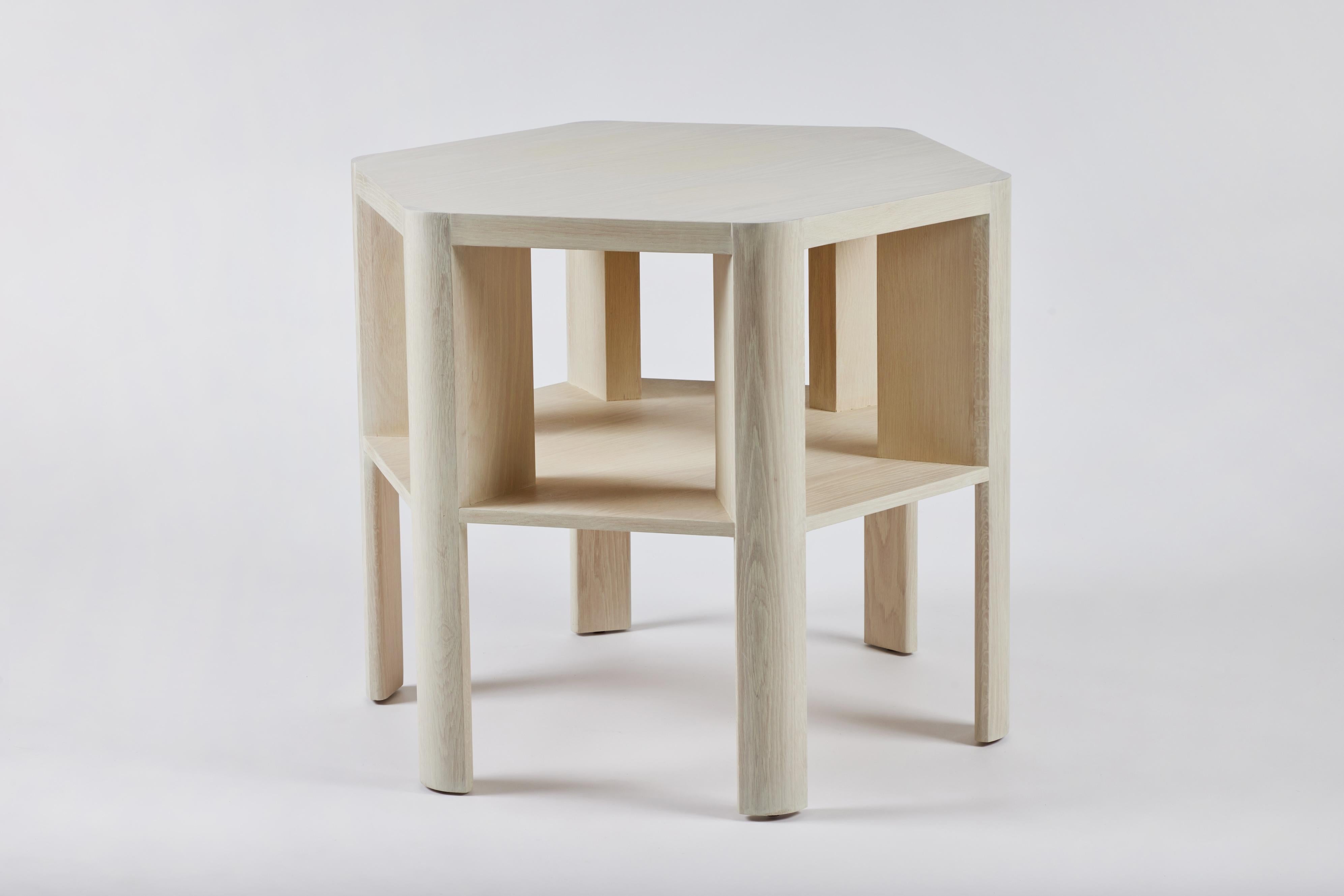 Minimalist Modern Lacquered Large Library Table Shown in Soap on Oak For Sale 1