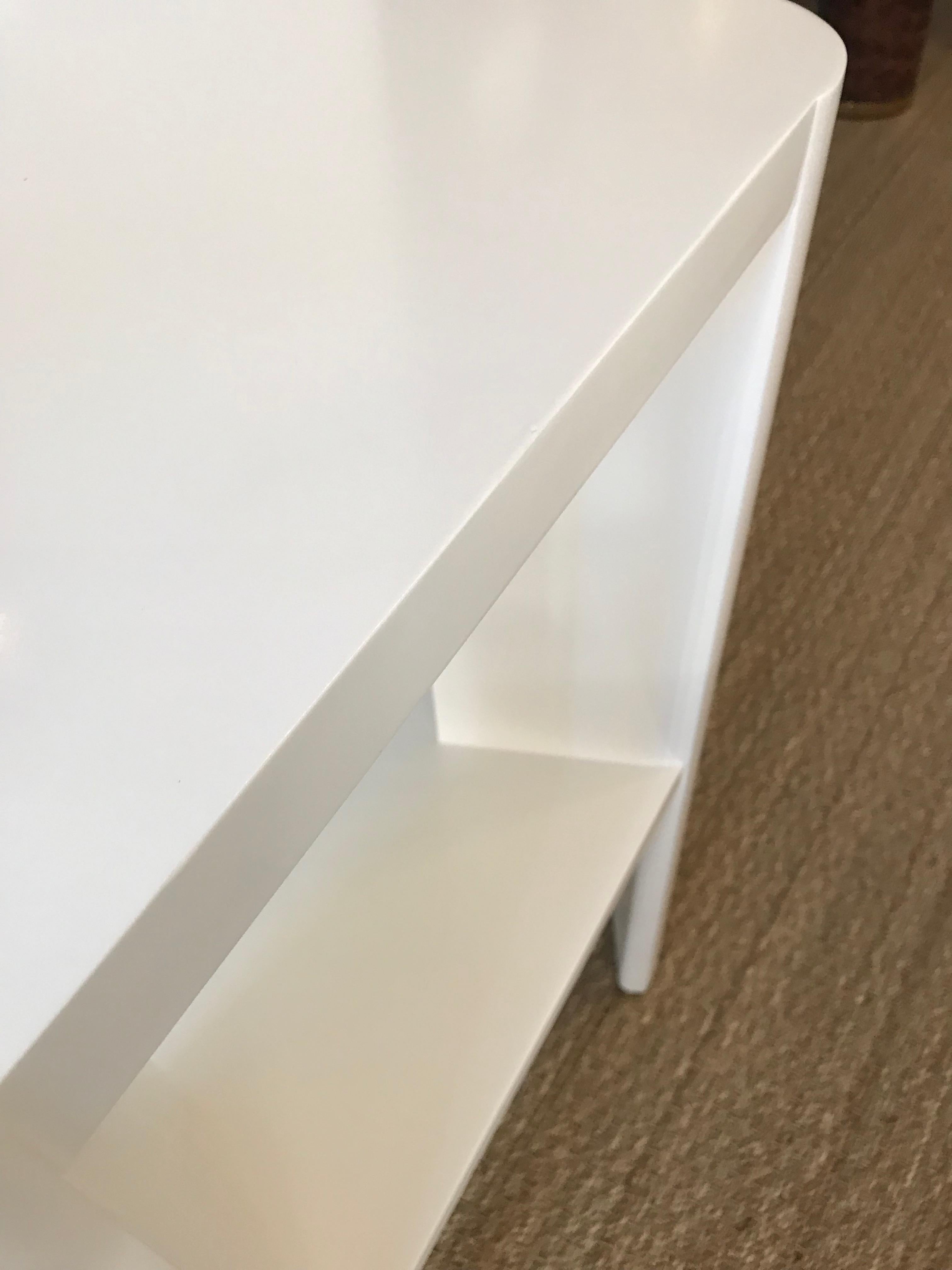 American Minimalist Modern Lacquered Library Table by Martin and Brockett, Shown in White