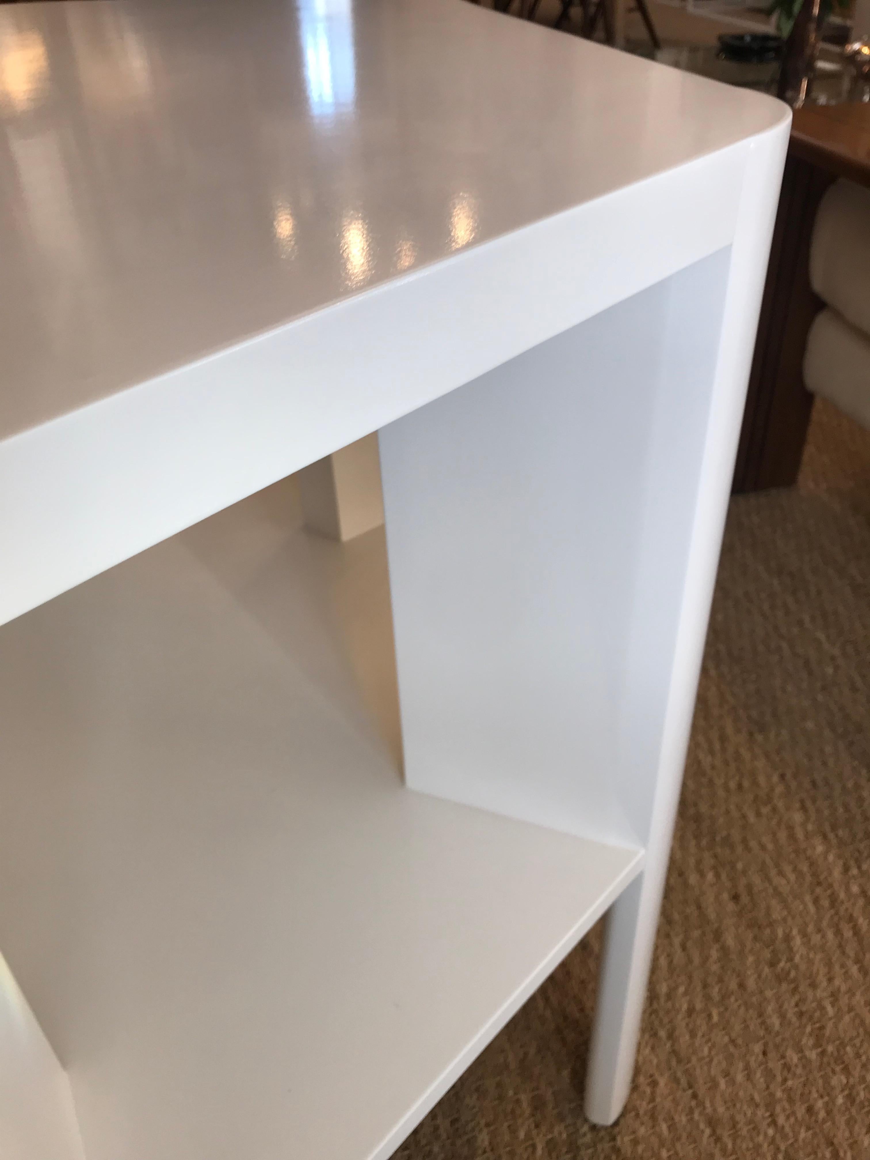 Minimalist Modern Lacquered Library Table by Martin and Brockett, Shown in White In New Condition In Los Angeles, CA