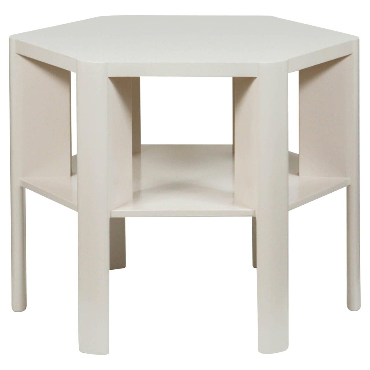Minimalist Modern Lacquered Library Table by Martin and Brockett, Shown in White
