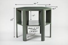 Minimalist Modern Lacquered Library Table in Ebony on Oak