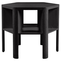 Minimalist Modern Lacquered Library Table in Scrubbed Ebony