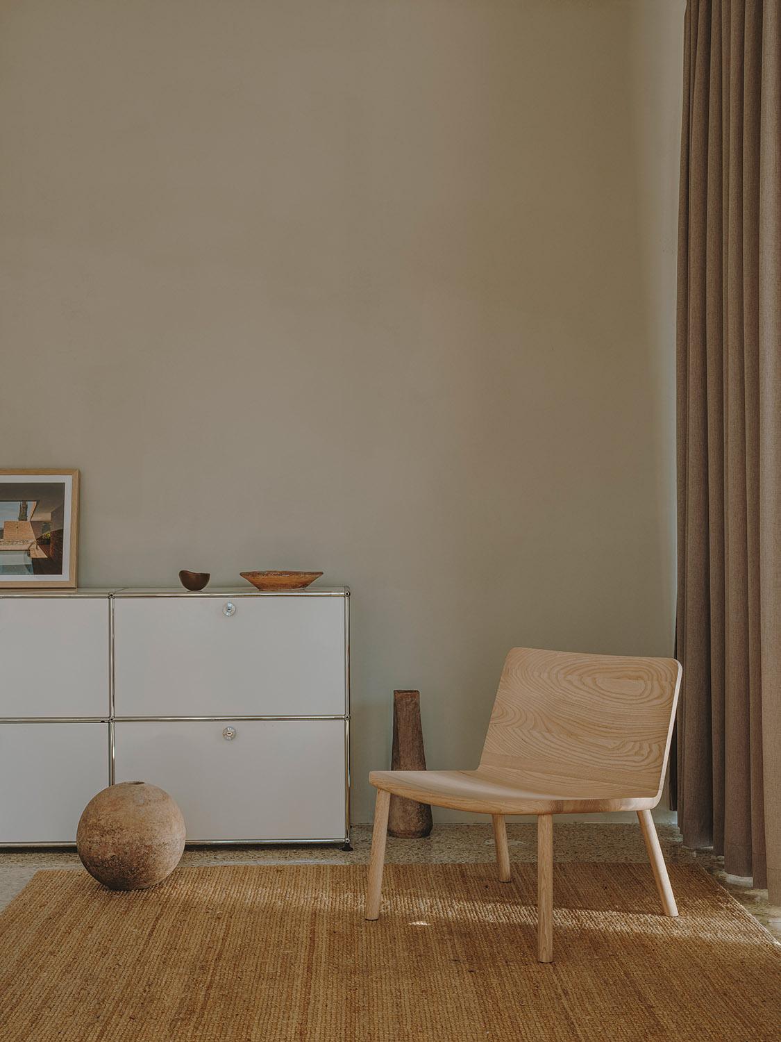 Moderne Fauteuil de salon moderne minimaliste en chêne naturel en vente