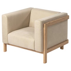 Minimalistischer moderner Loungesessel LIFT  Oak Wood - Stoff gepolstert