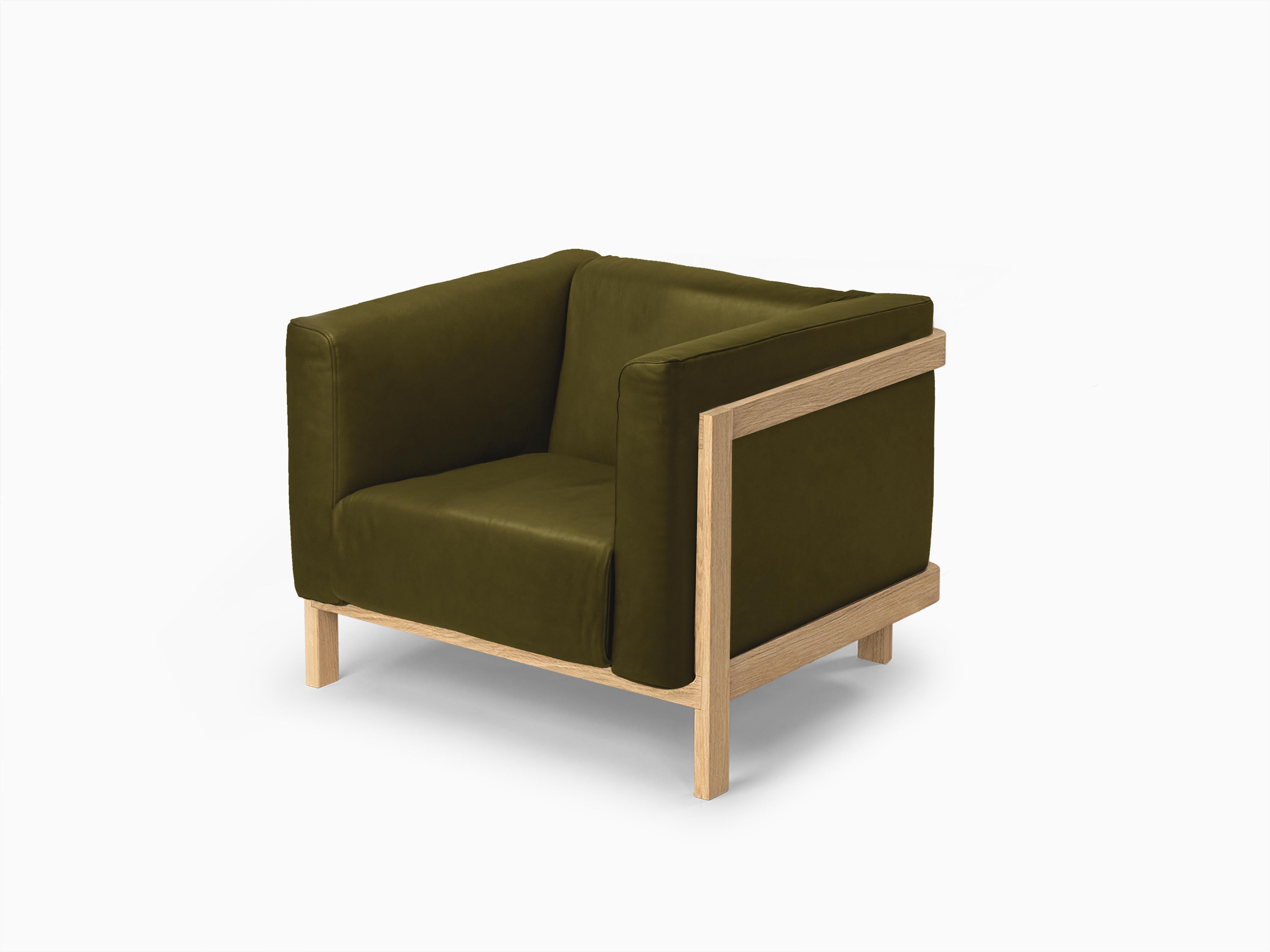 Portuguese Minimalist Modern Lounge Chair LIFT – Set of 2 in Oak Wood For Sale