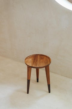 Round Side Table in Tropical Hardwoods, Design by Ania Wolowska