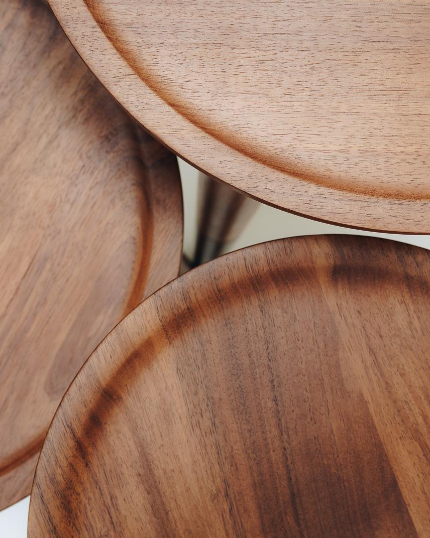 Noyer Table basse moderne et minimaliste en bois de feuillus tropical en vente