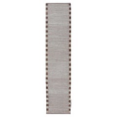 Minimalist Modern Moroccan Style Tribal Runner with Subtle Earthy Tones