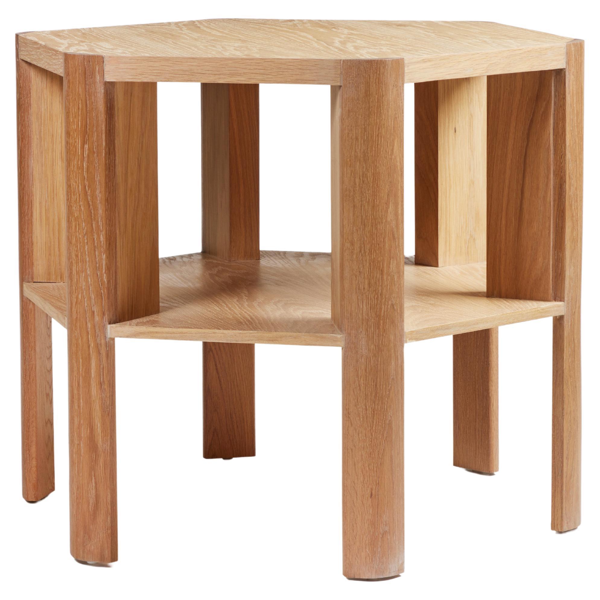 Minimalist Modern Library Table by Martin and Brockett, Shown in Light Fumed Oak For Sale