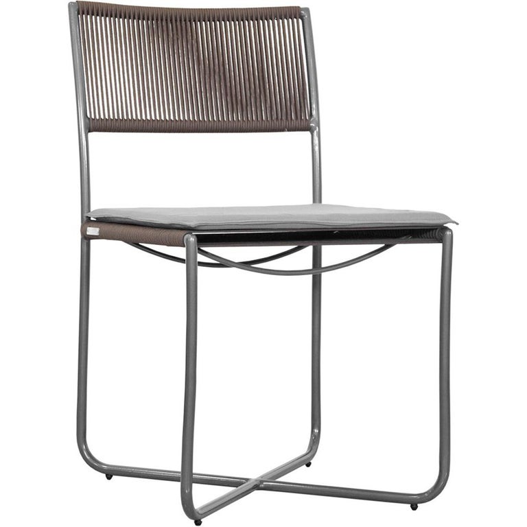 Minimalist Modern Outdoor Chair Metal Structure With Nautical Rope Pattern For Sale At 1stdibs