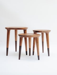 Side Tables Set in Solid Tropical Hardwoods, Design by Ania Wolowska