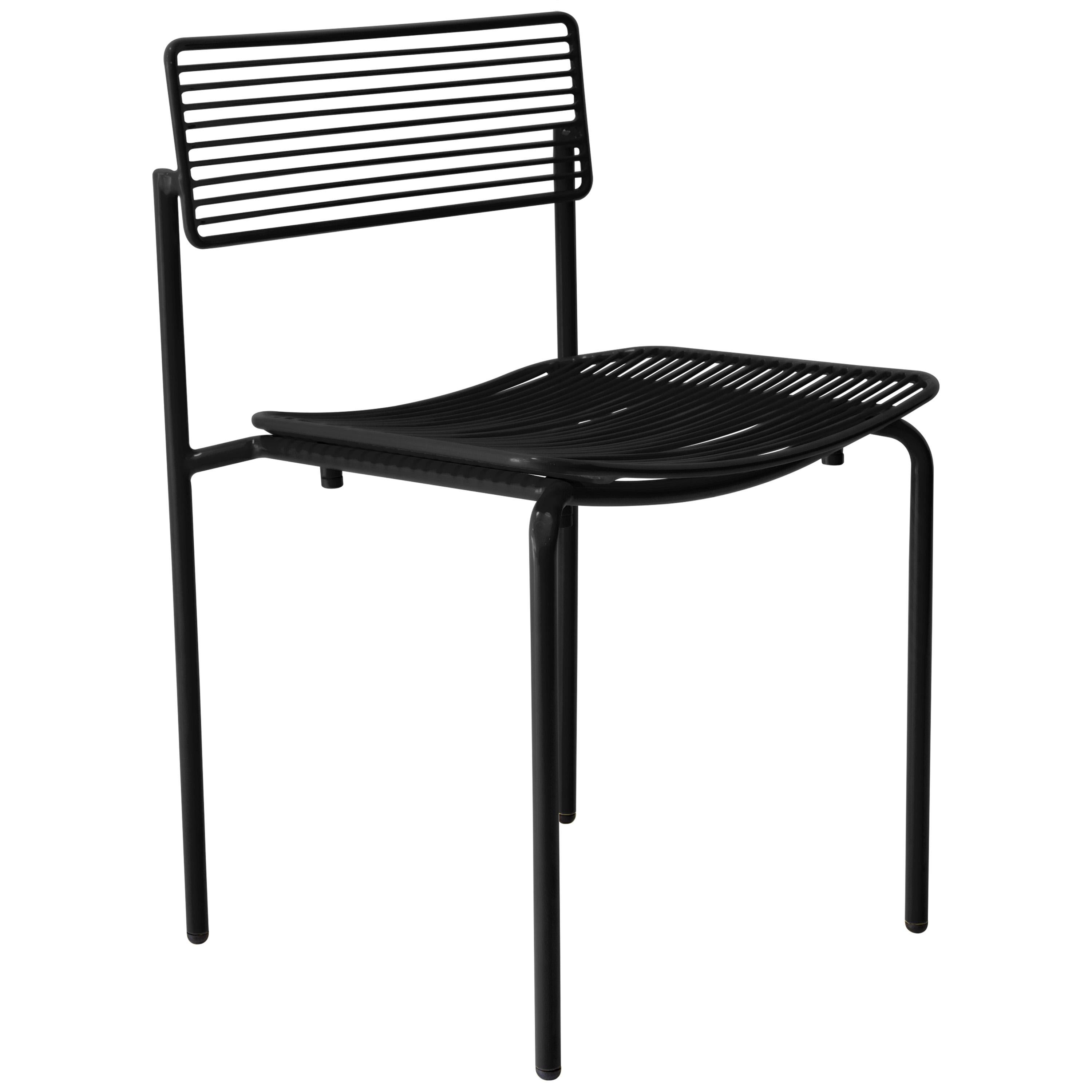 Minimalist Modern Stacking Wire Chair, The Stacking Rachel Chair in Black