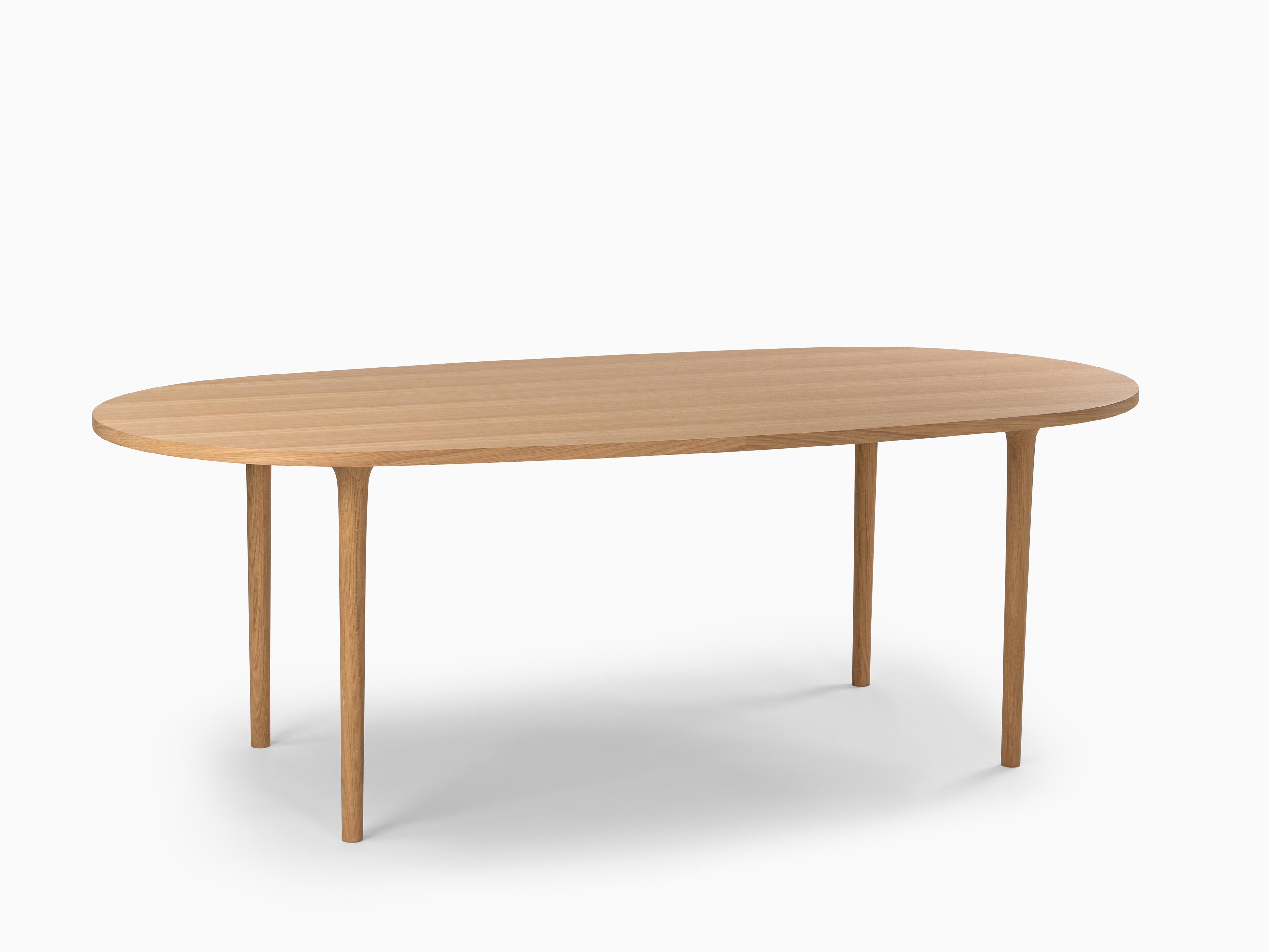 Minimalist Modern Table in Ash Wood Oval For Sale 2