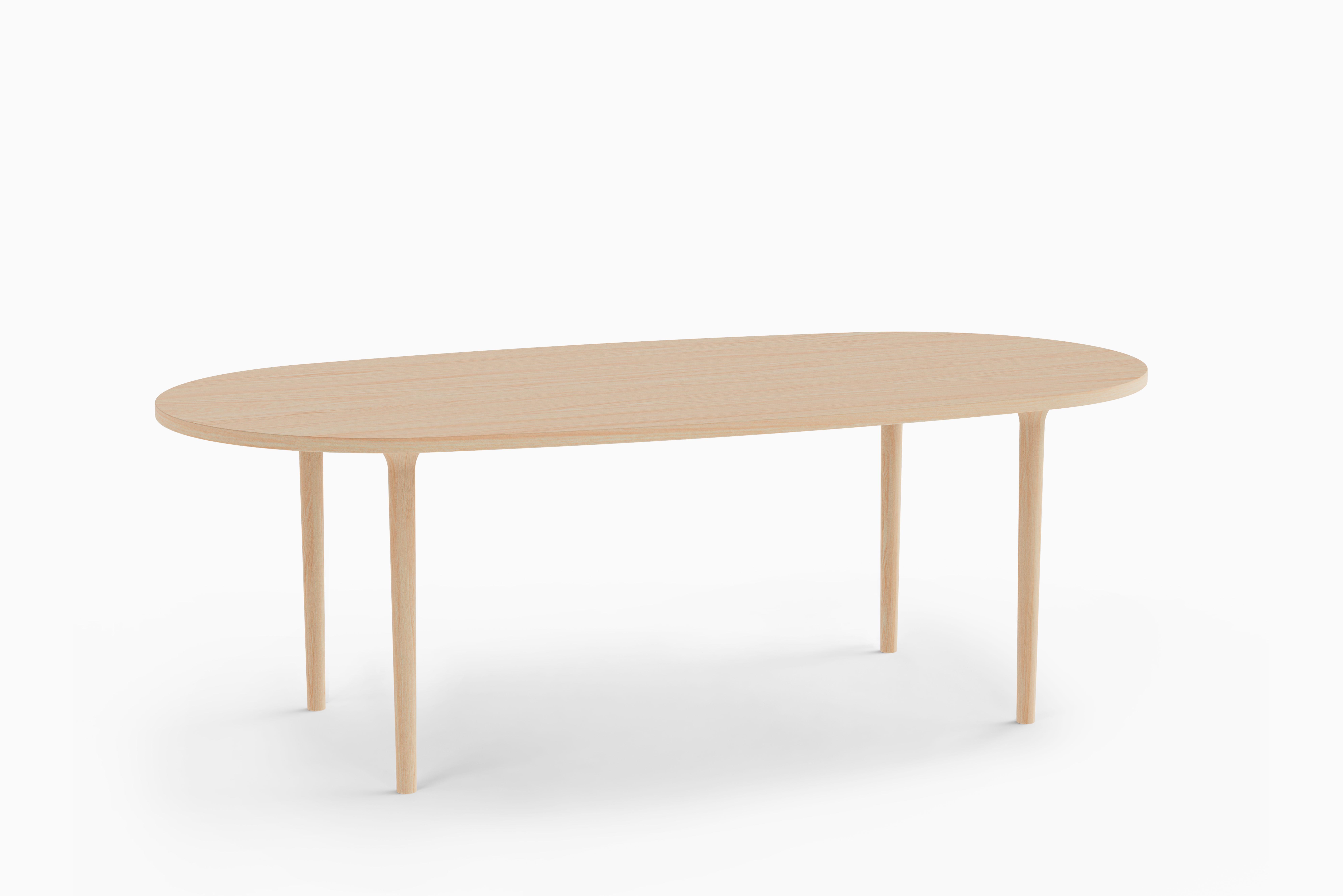 Minimalist Modern Table in Ash Wood Oval For Sale 5