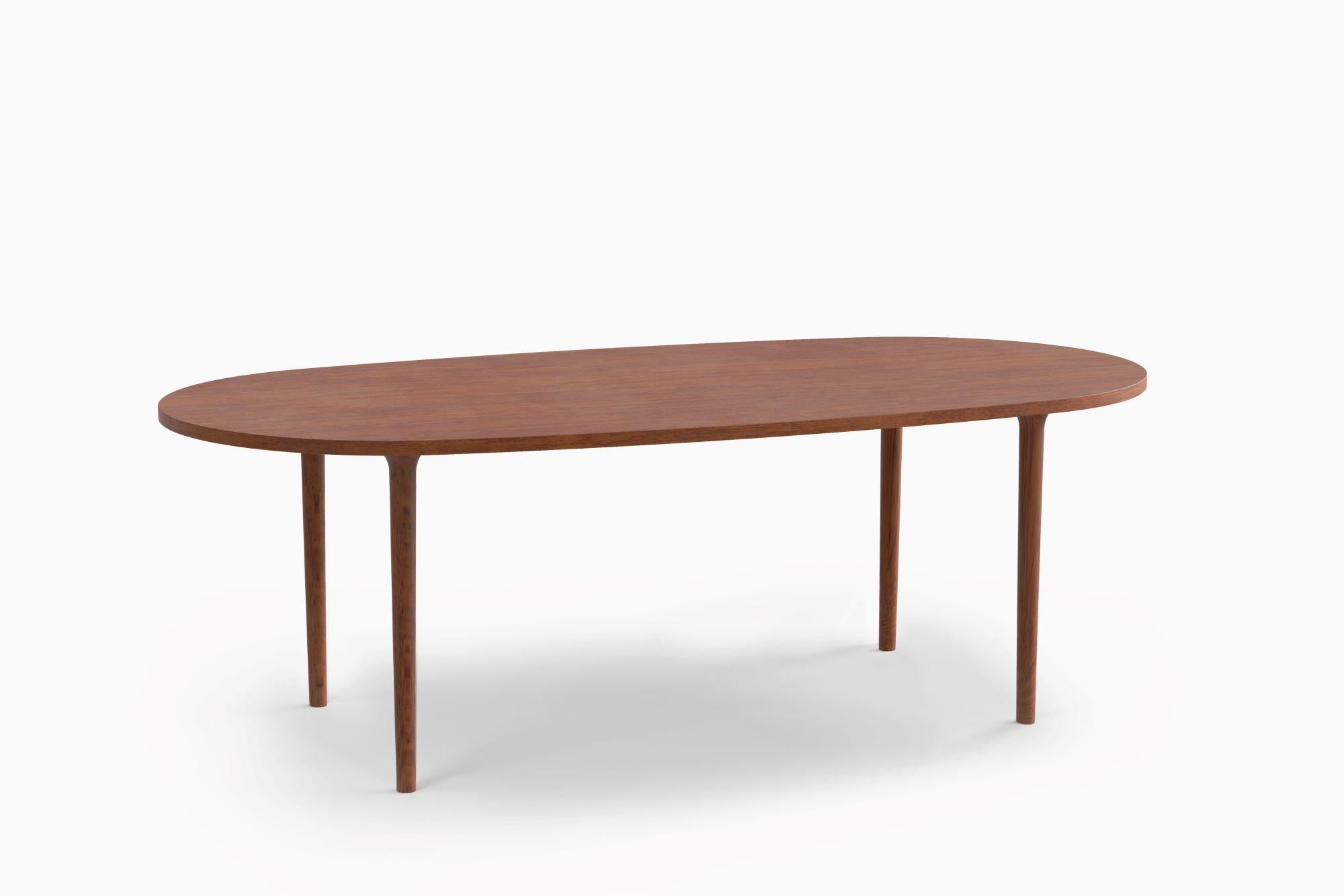 Minimalist Modern Table in Ash Wood Oval For Sale 6
