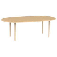 Table moderne minimaliste ovale en bois de frêne