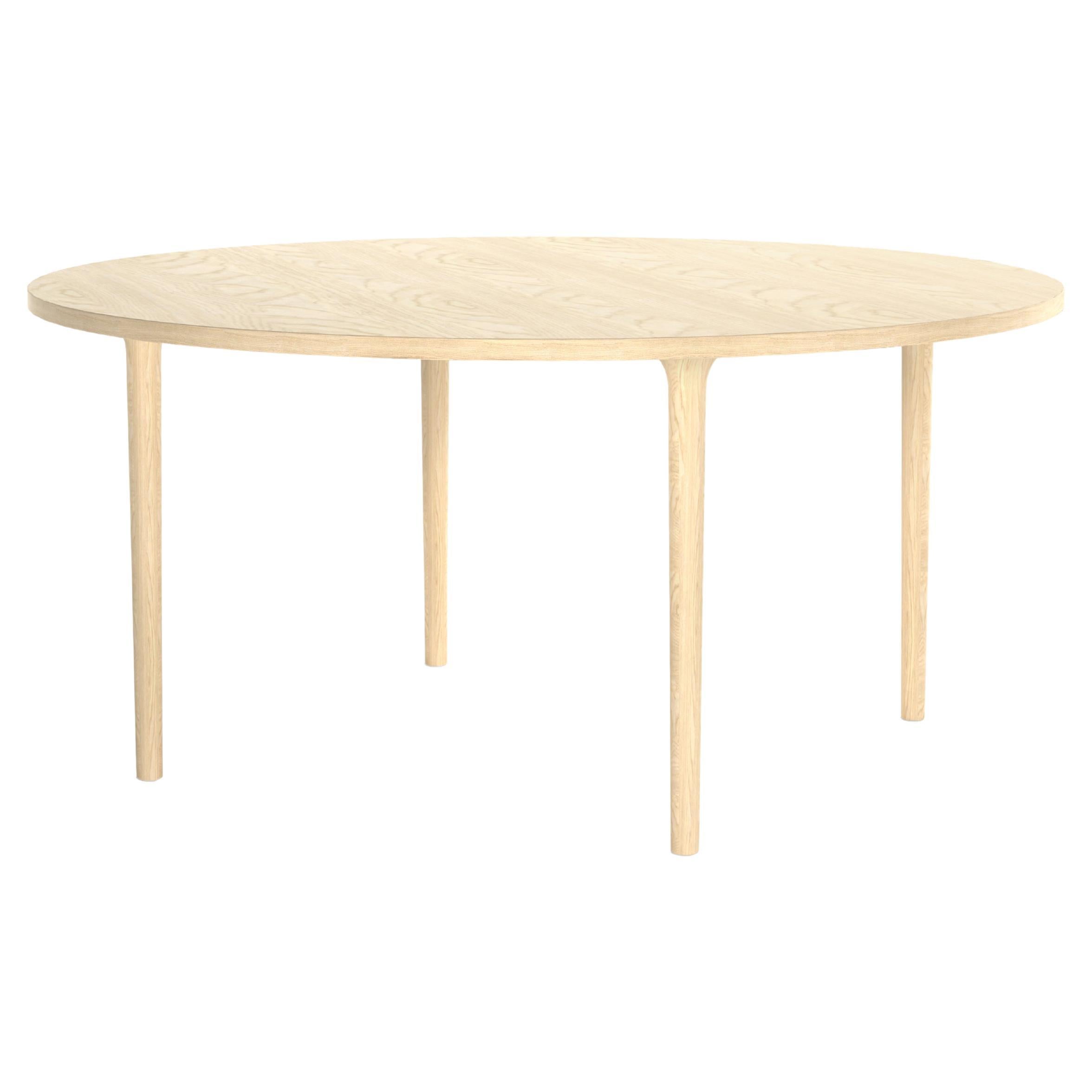 Minimalist Modern Table in Ash Wood Round Ø160cm For Sale