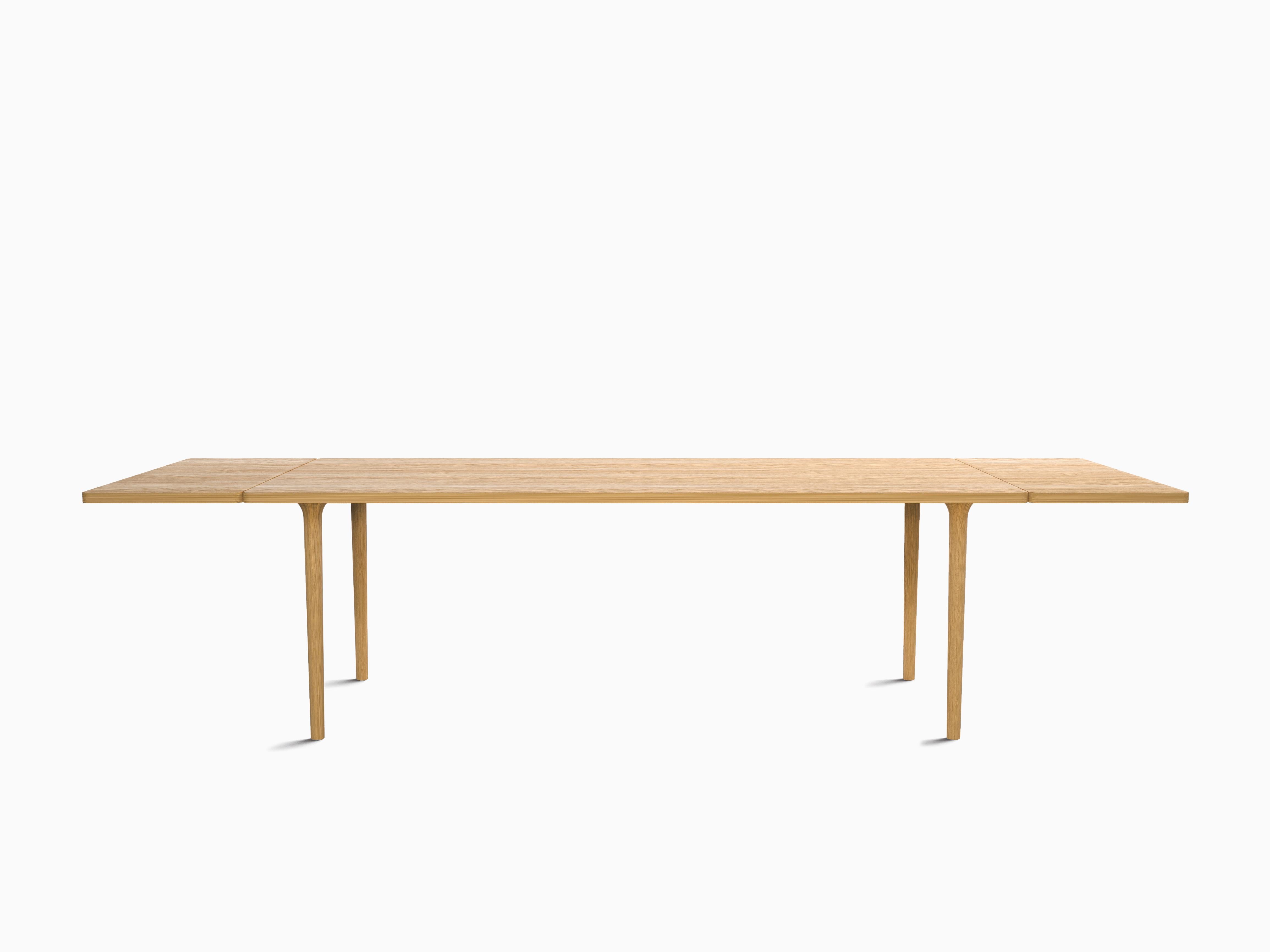 Contemporary Minimalist Modern Table in Oak Wood Extendable For Sale