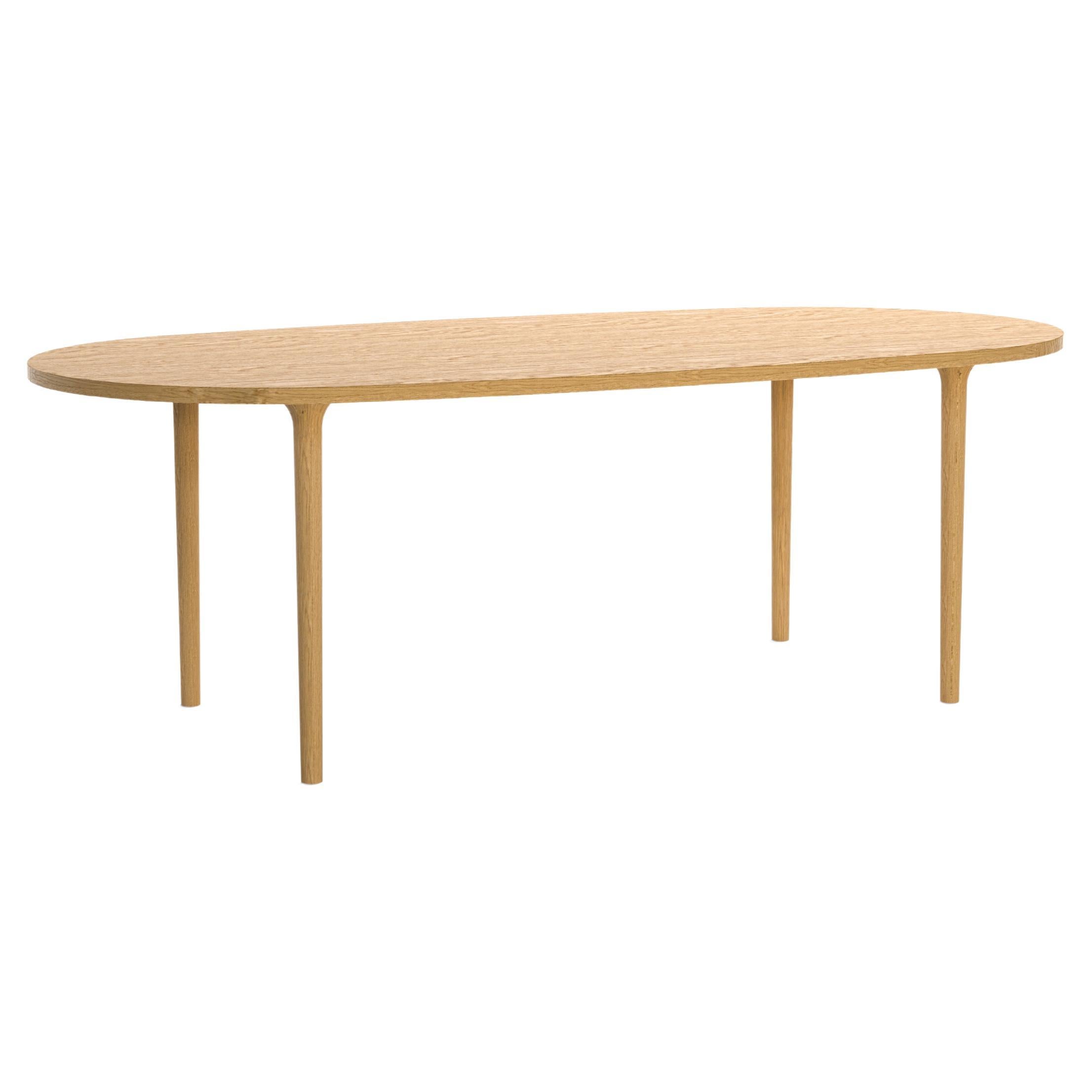Table moderne minimaliste en bois de chêne Oval