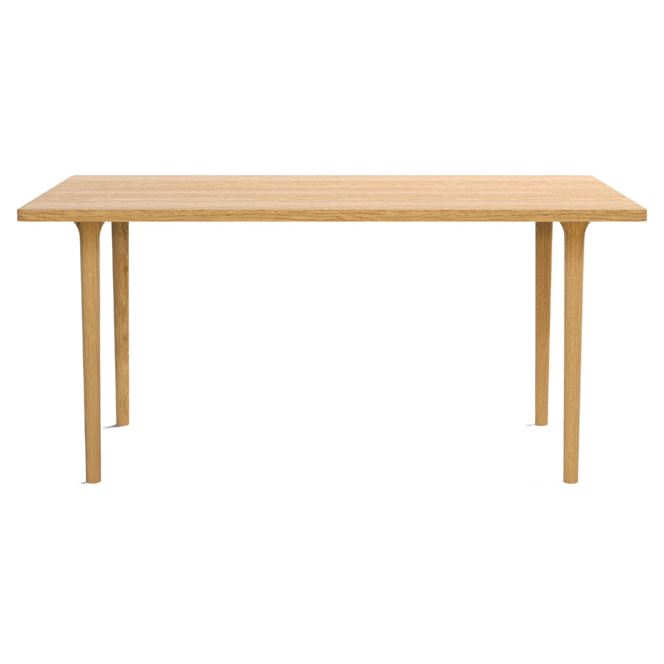 Minimalist Modern Table in Oak Wood Rectangular 