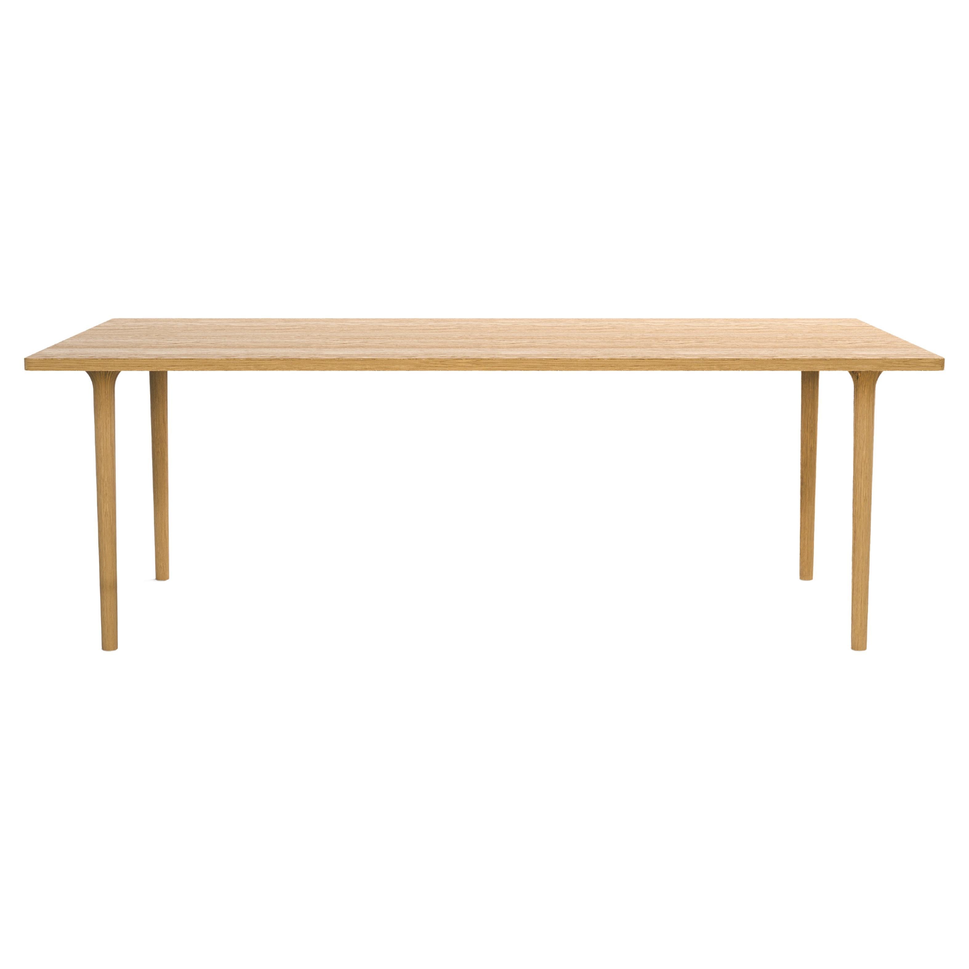 Table moderne minimaliste rectangulaire en bois de chêne