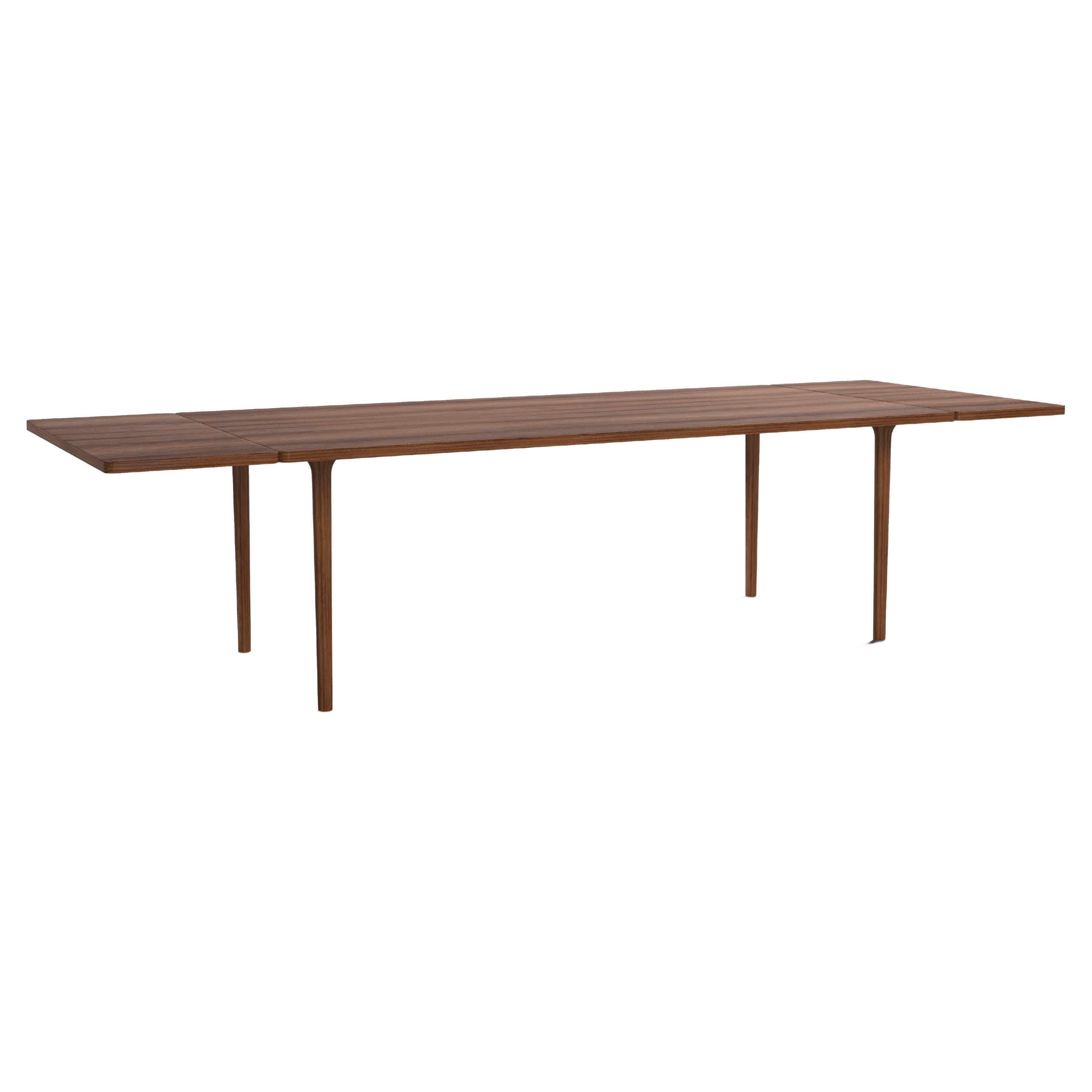 Minimalist Modern Table in Walnut Wood Extendable