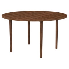 Minimalist Modern Table in Walnut Wood Round