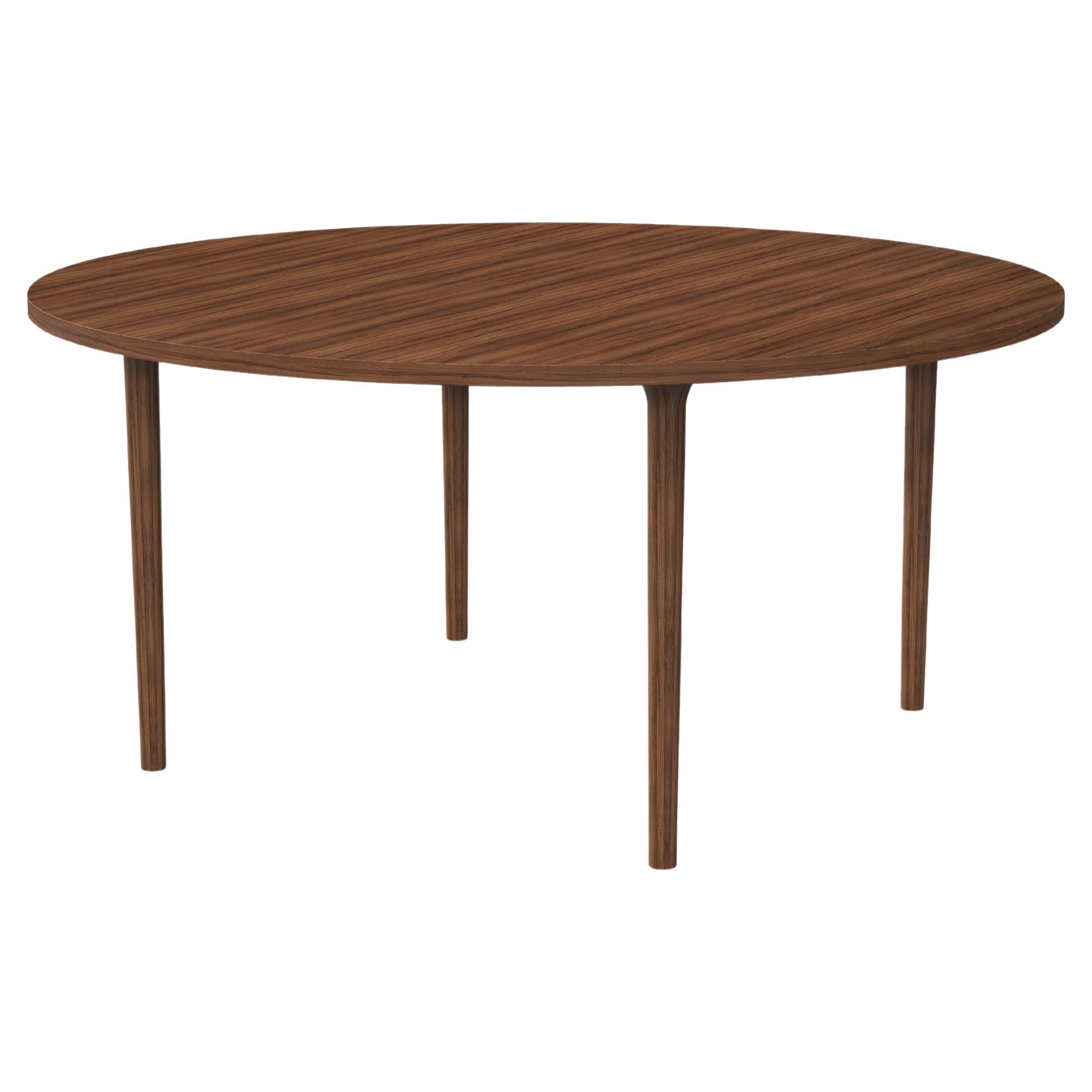 Table ronde minimaliste et moderne en bois de noyer
